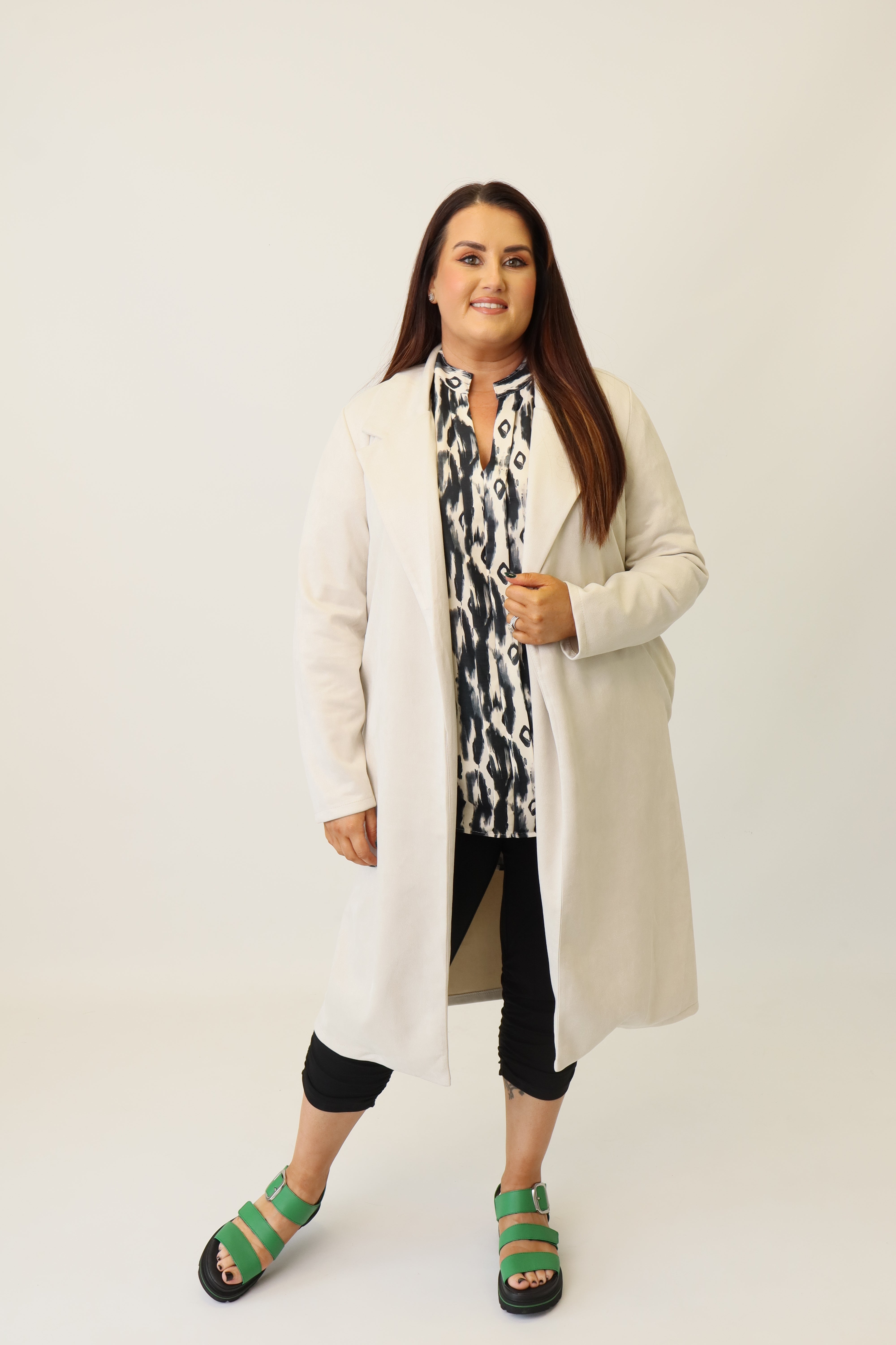 Celine Longline Jacket in Beige