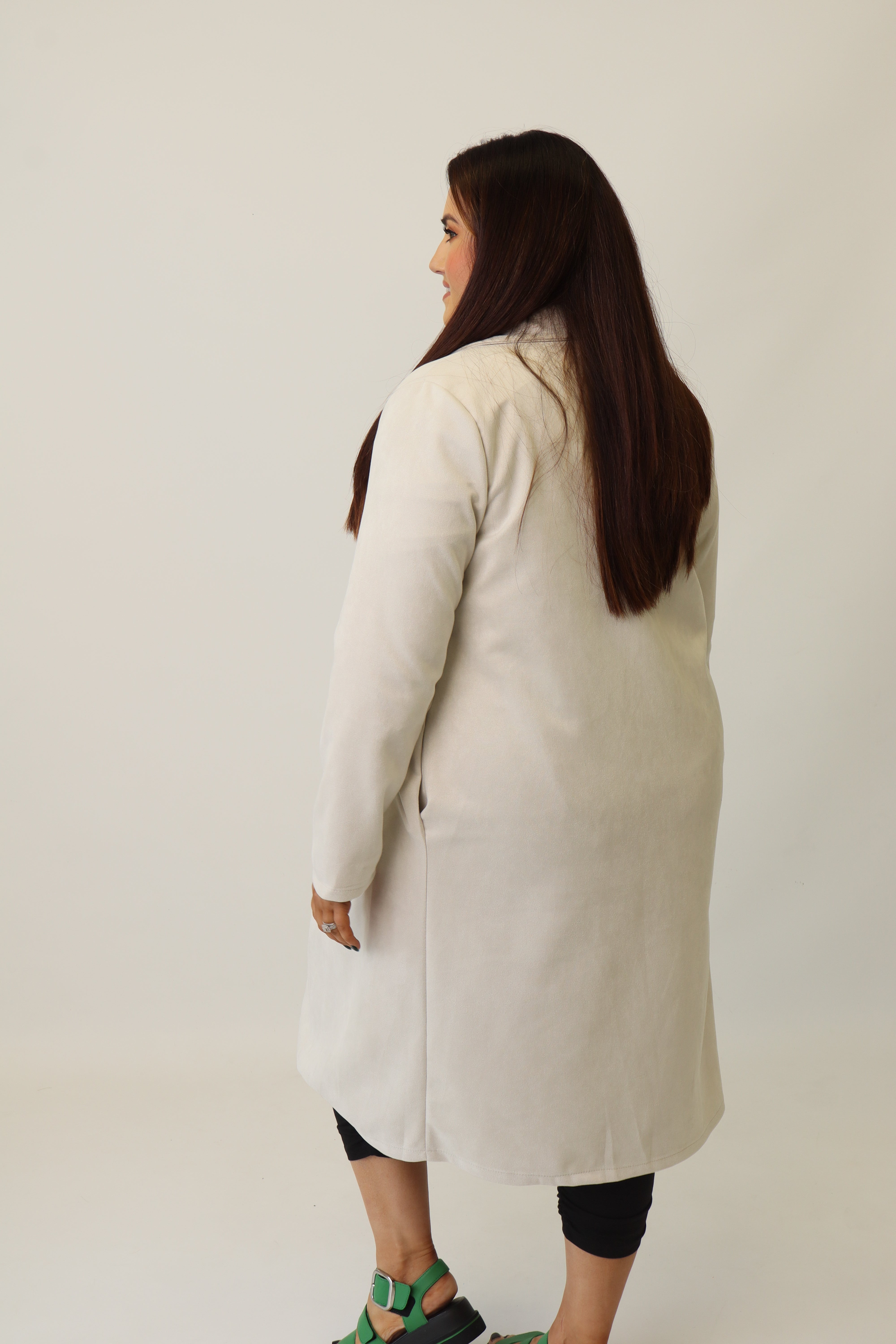 Celine Longline Jacket in Beige