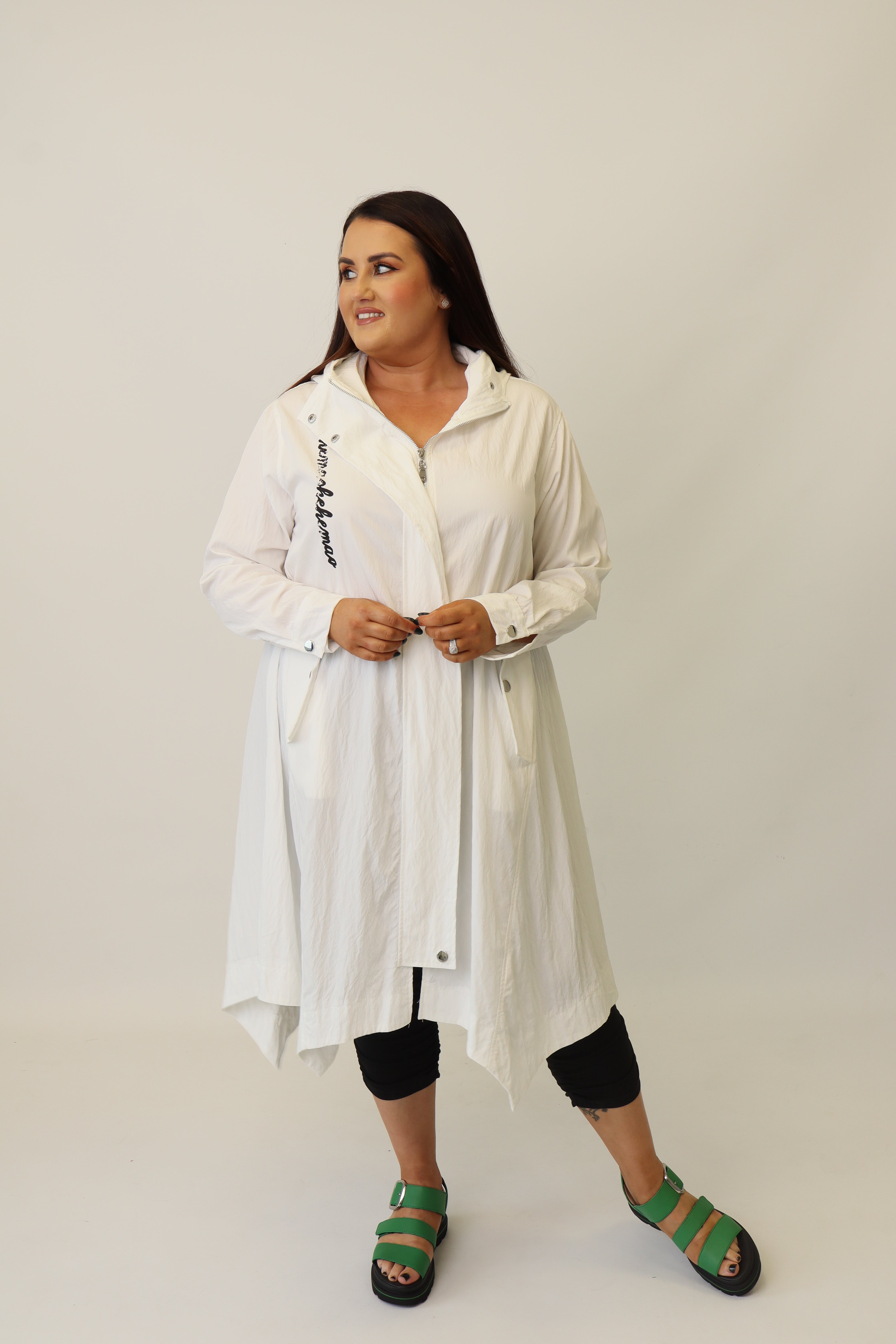 Nala Printed Jacket in White