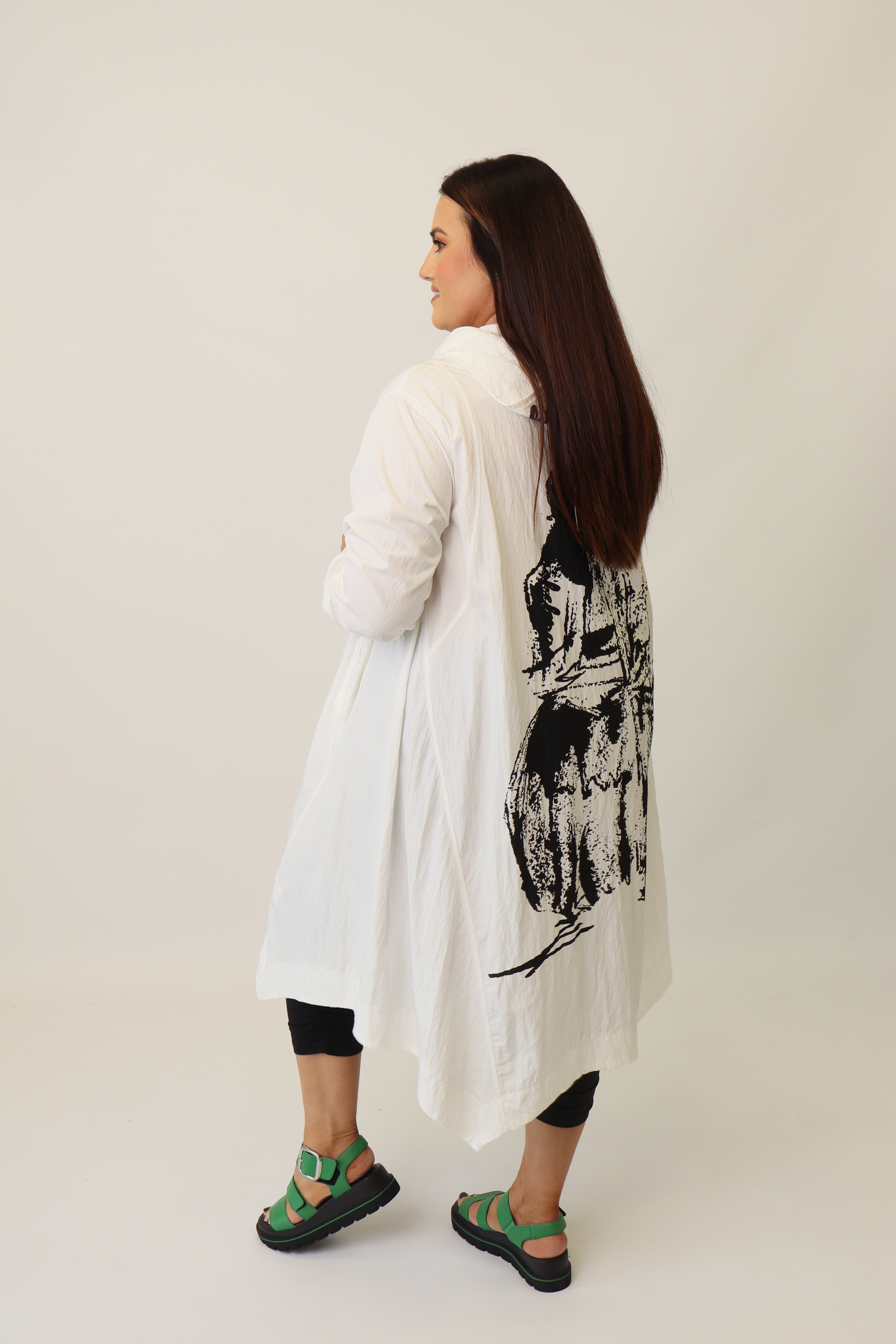Nala Printed Jacket in White