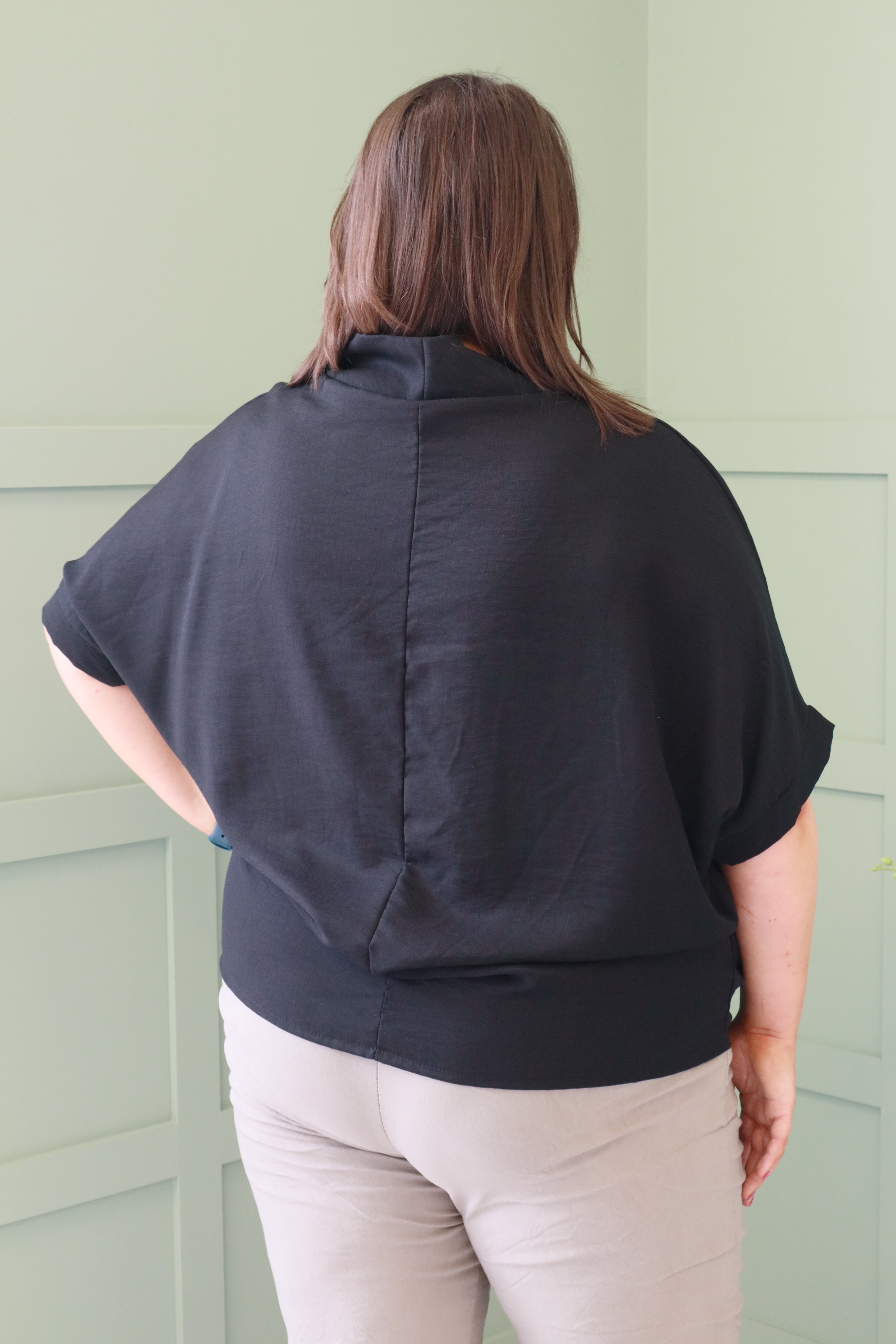 Vita Cowl Neck Blouse in Black