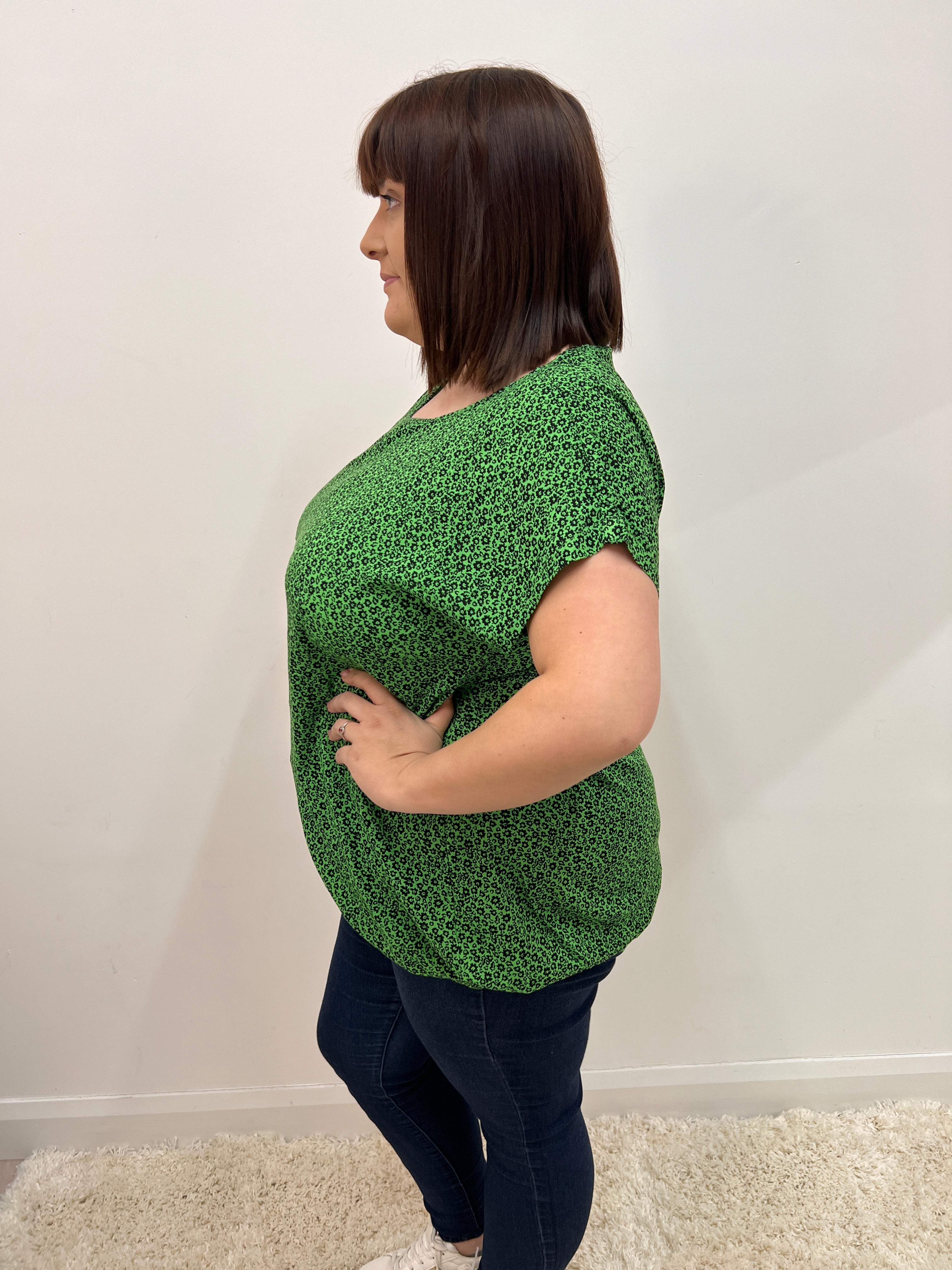 Kaffe Curve Ami Blouse in Green Flower