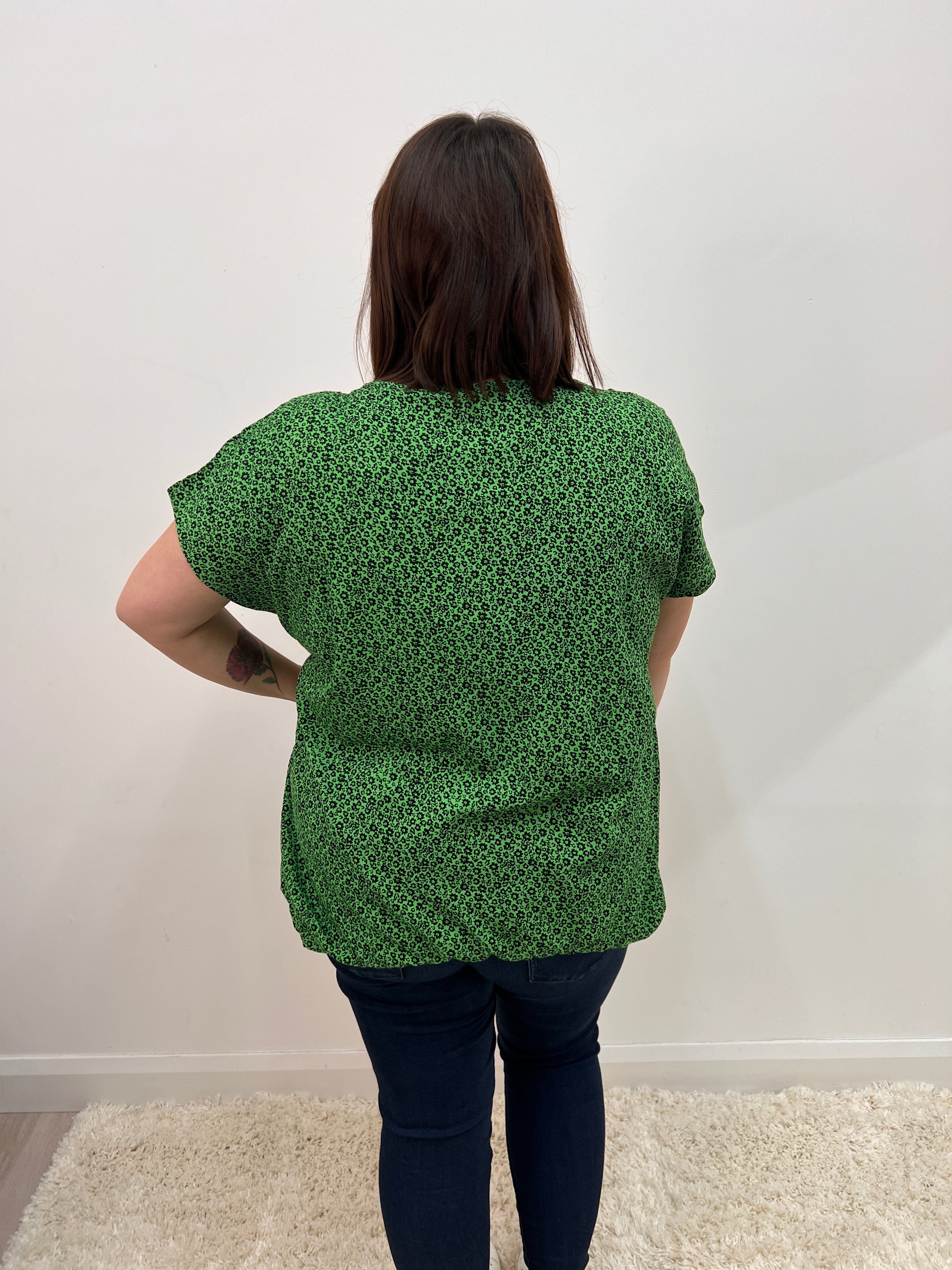 Kaffe Curve Ami Blouse in Green Flower