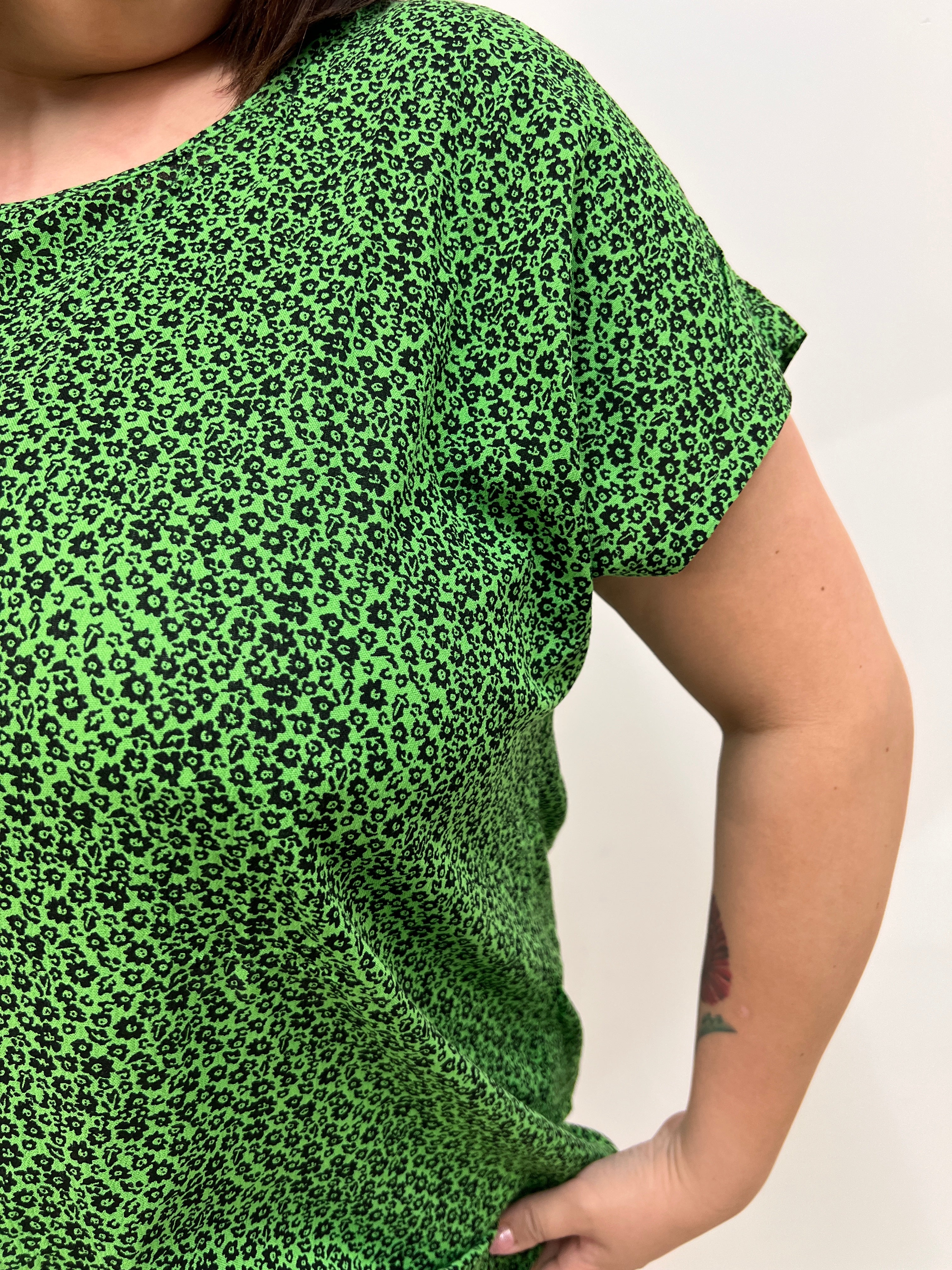 Kaffe Curve Ami Blouse in Green Flower