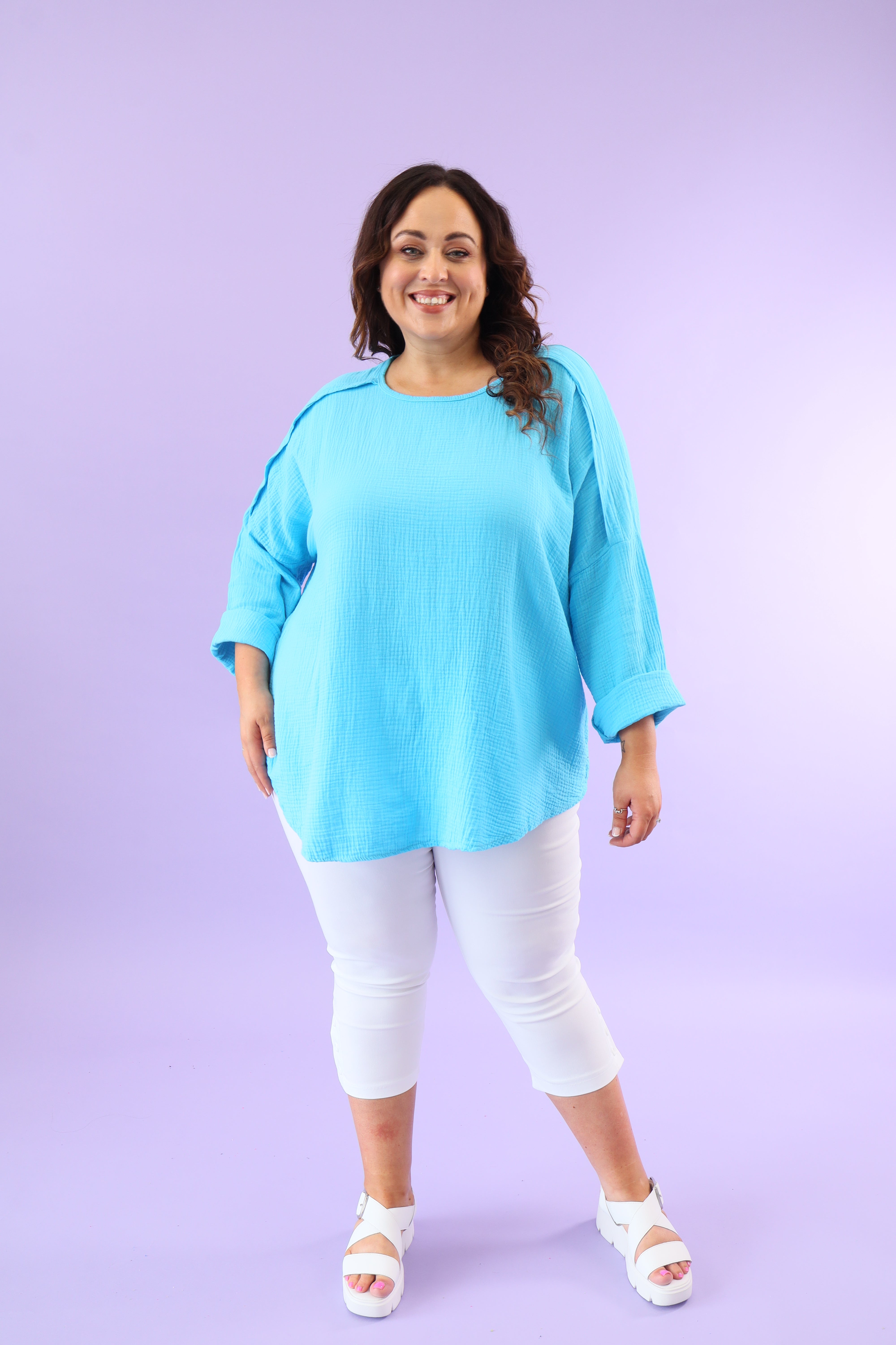 Kylie Cotton Top in Blue