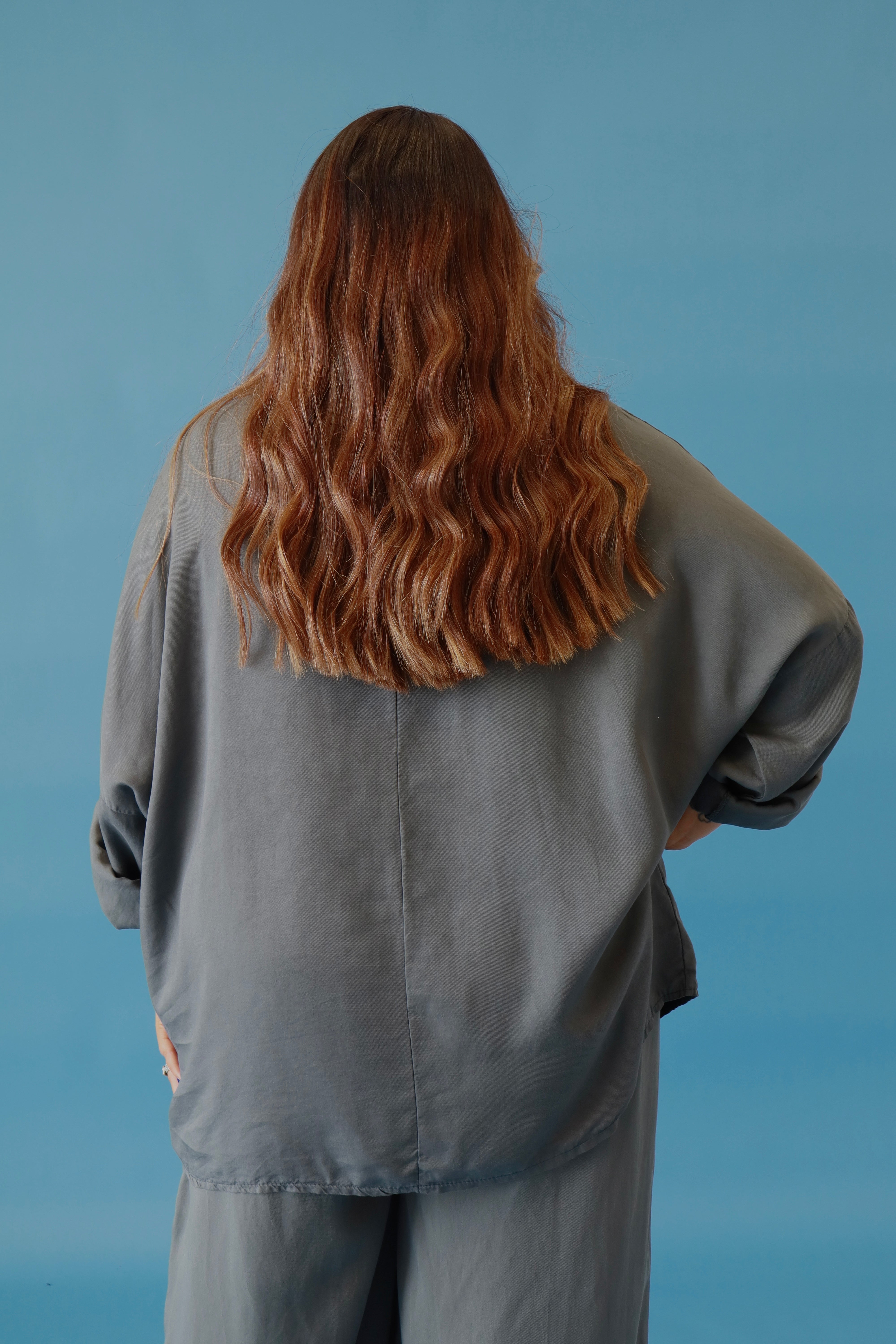 Andrea Tencel Blouse in Grey