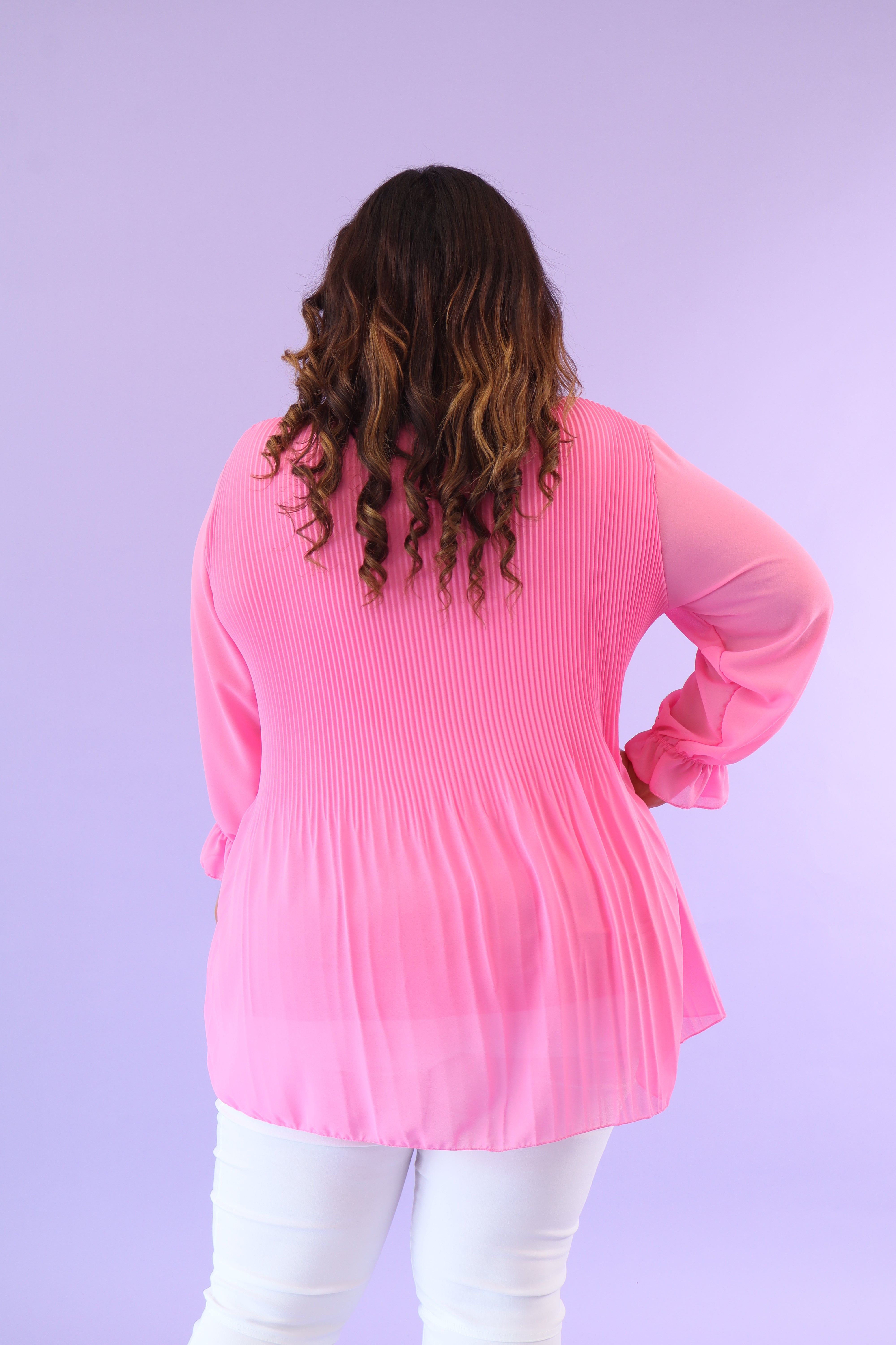 Maizie Pleated Blouse in Pink