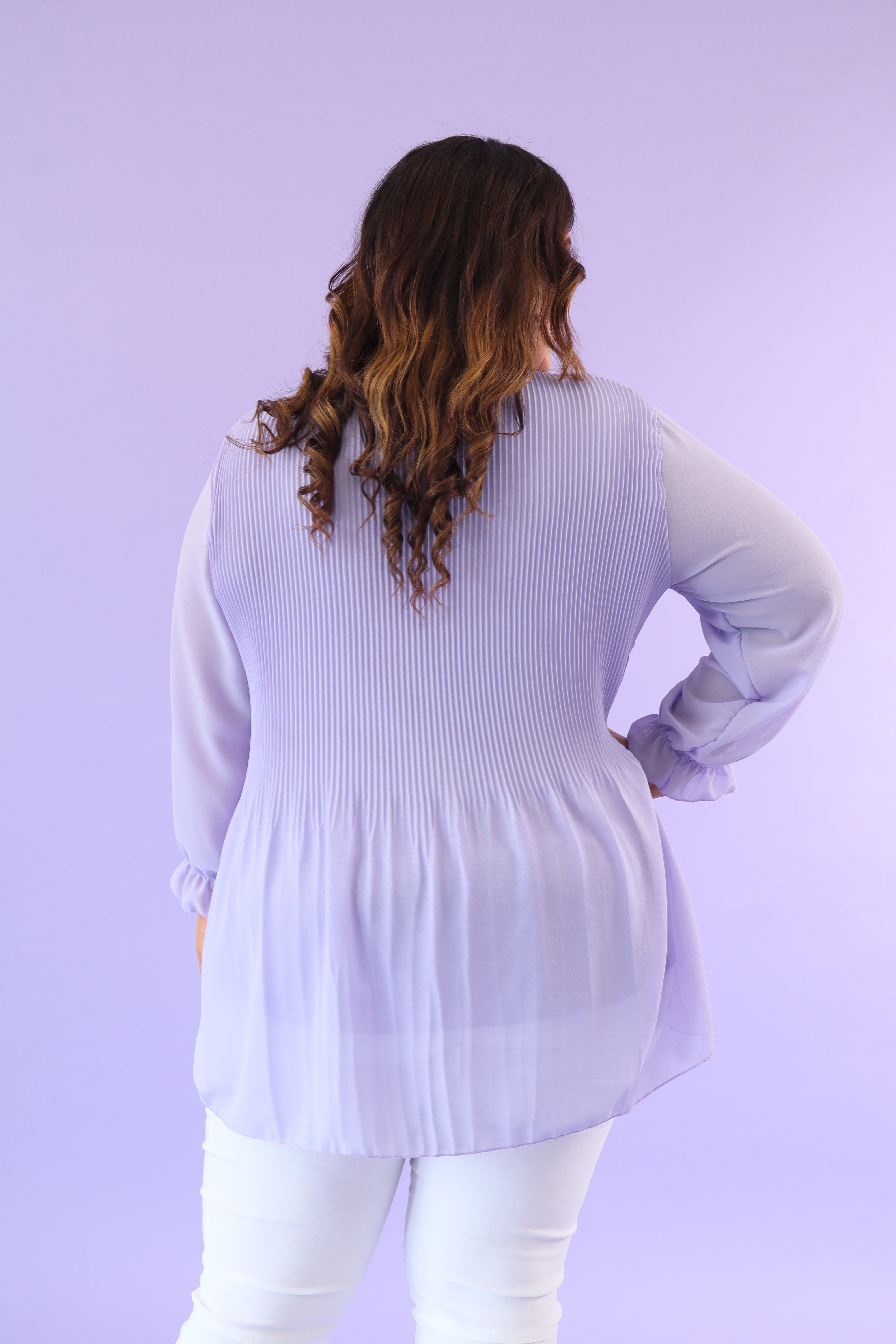 Maizie Pleated Blouse in Lilac