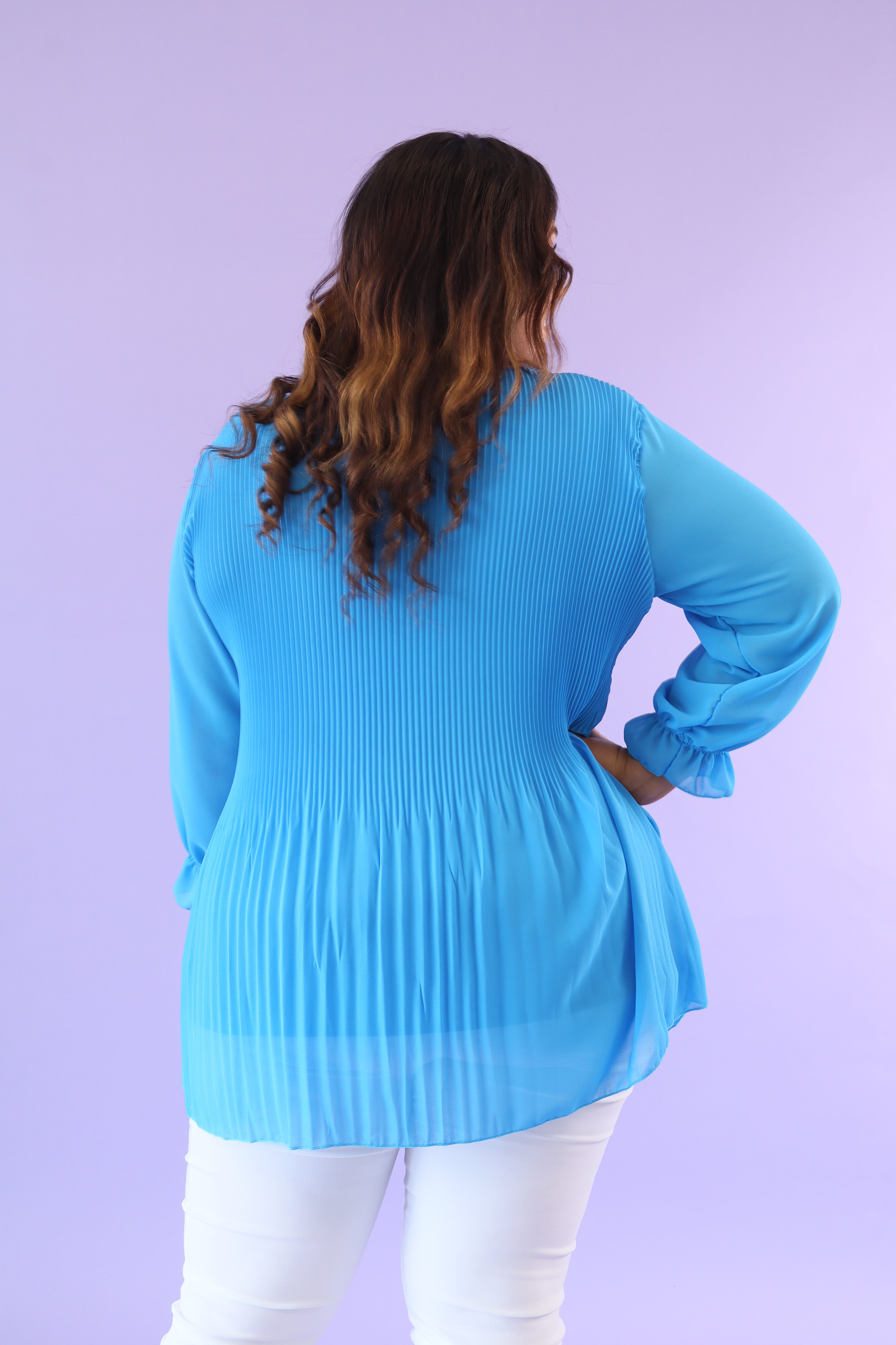 Maizie Pleated Blouse in Blue
