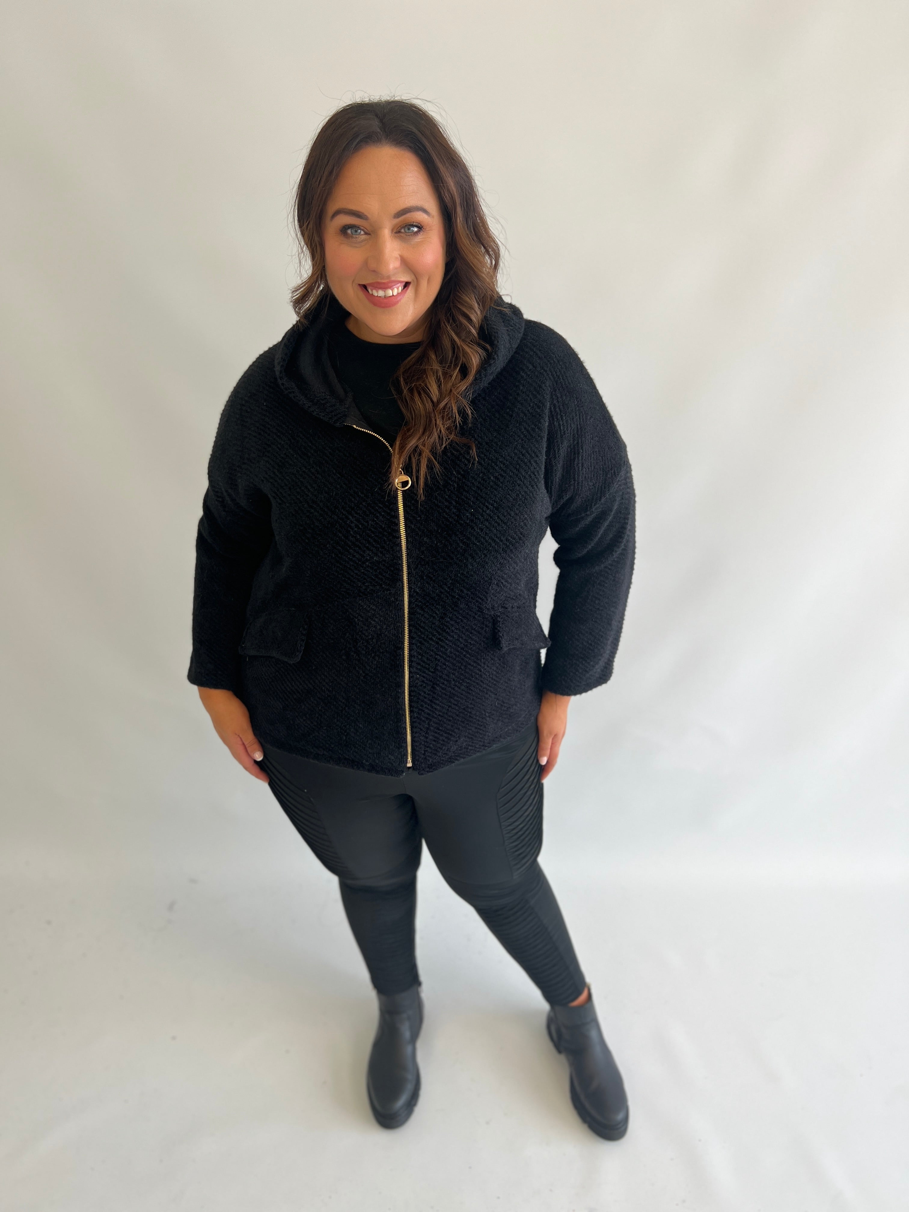 Adriana Cosy Jacket in Black
