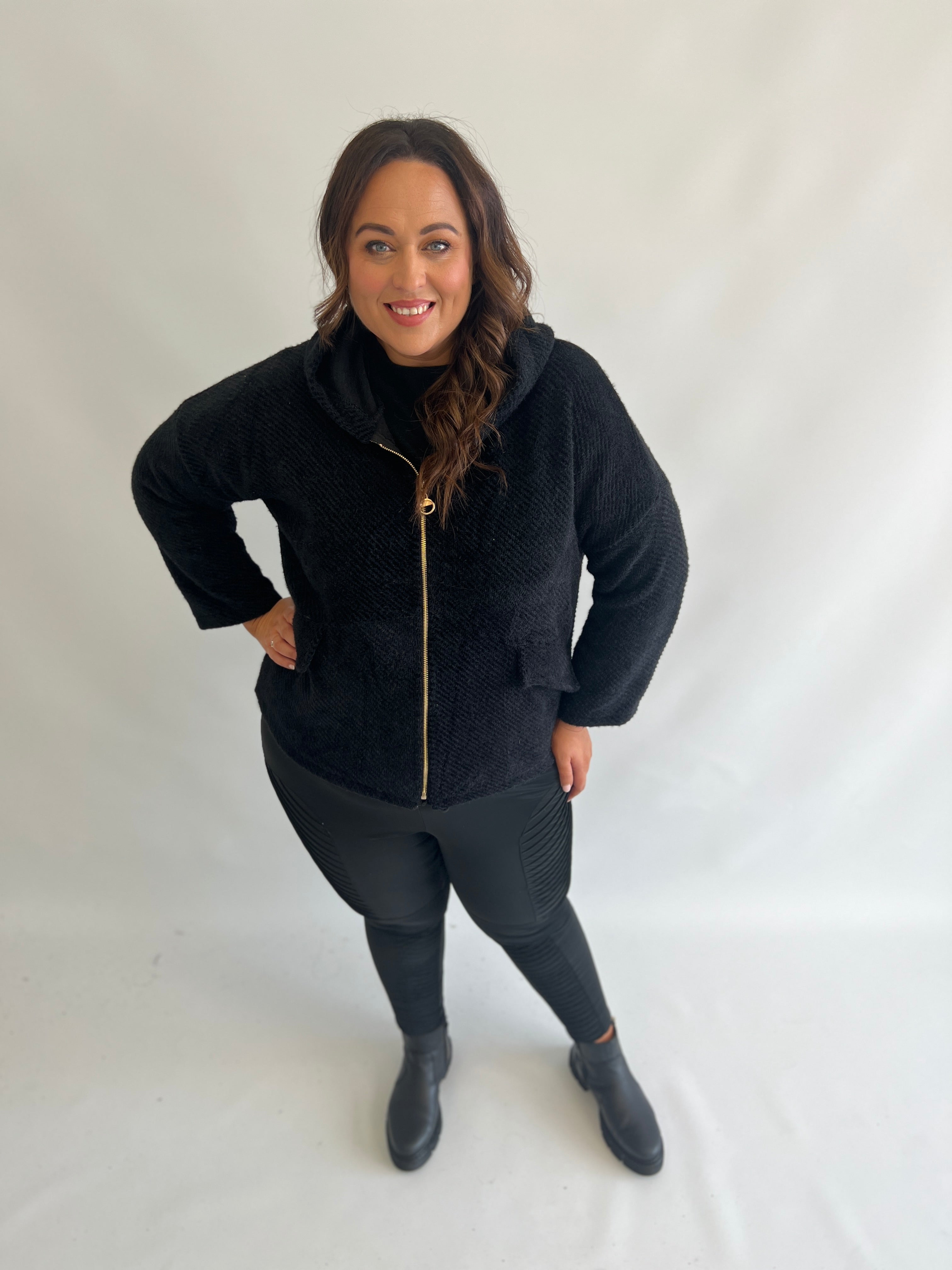 Adriana Cosy Jacket in Black