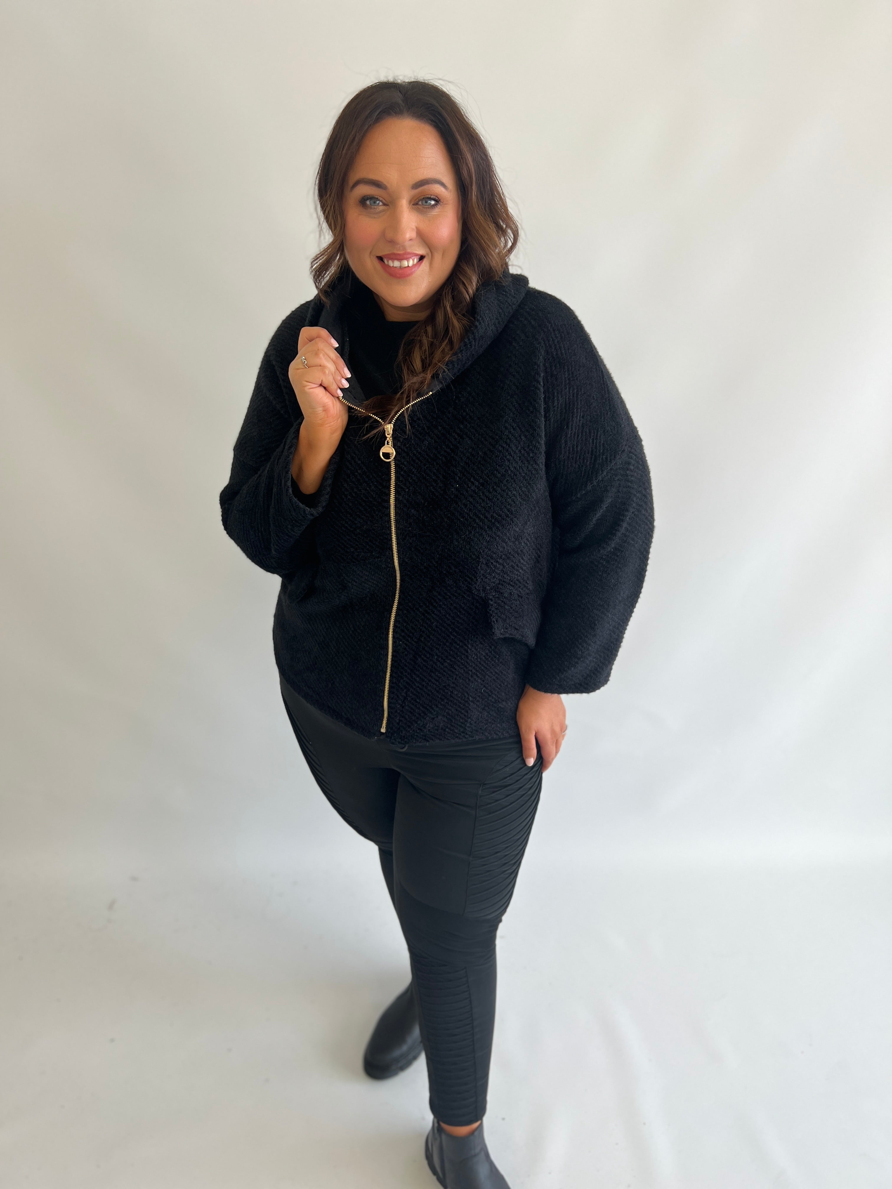 Adriana Cosy Jacket in Black