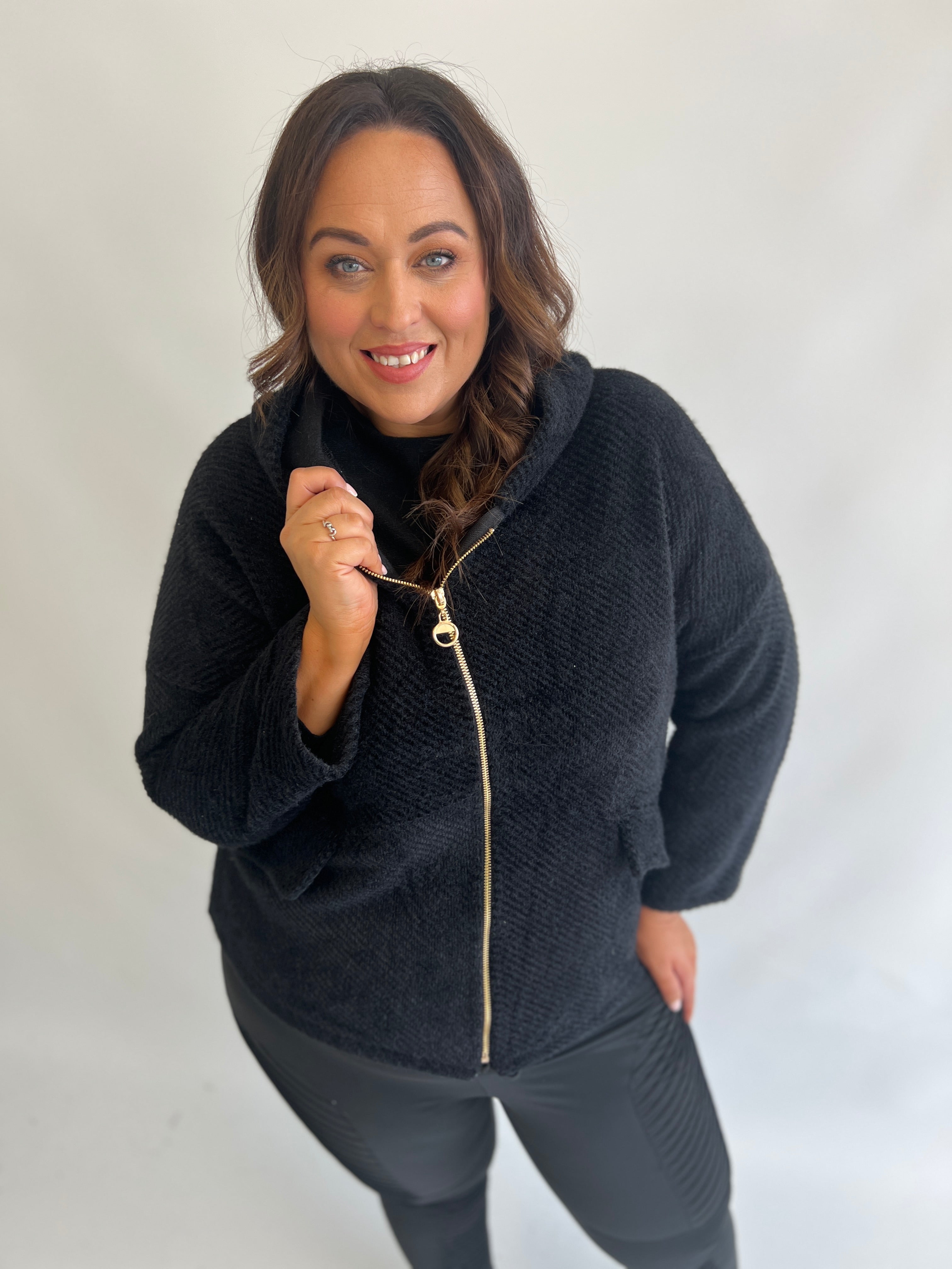 Adriana Cosy Jacket in Black
