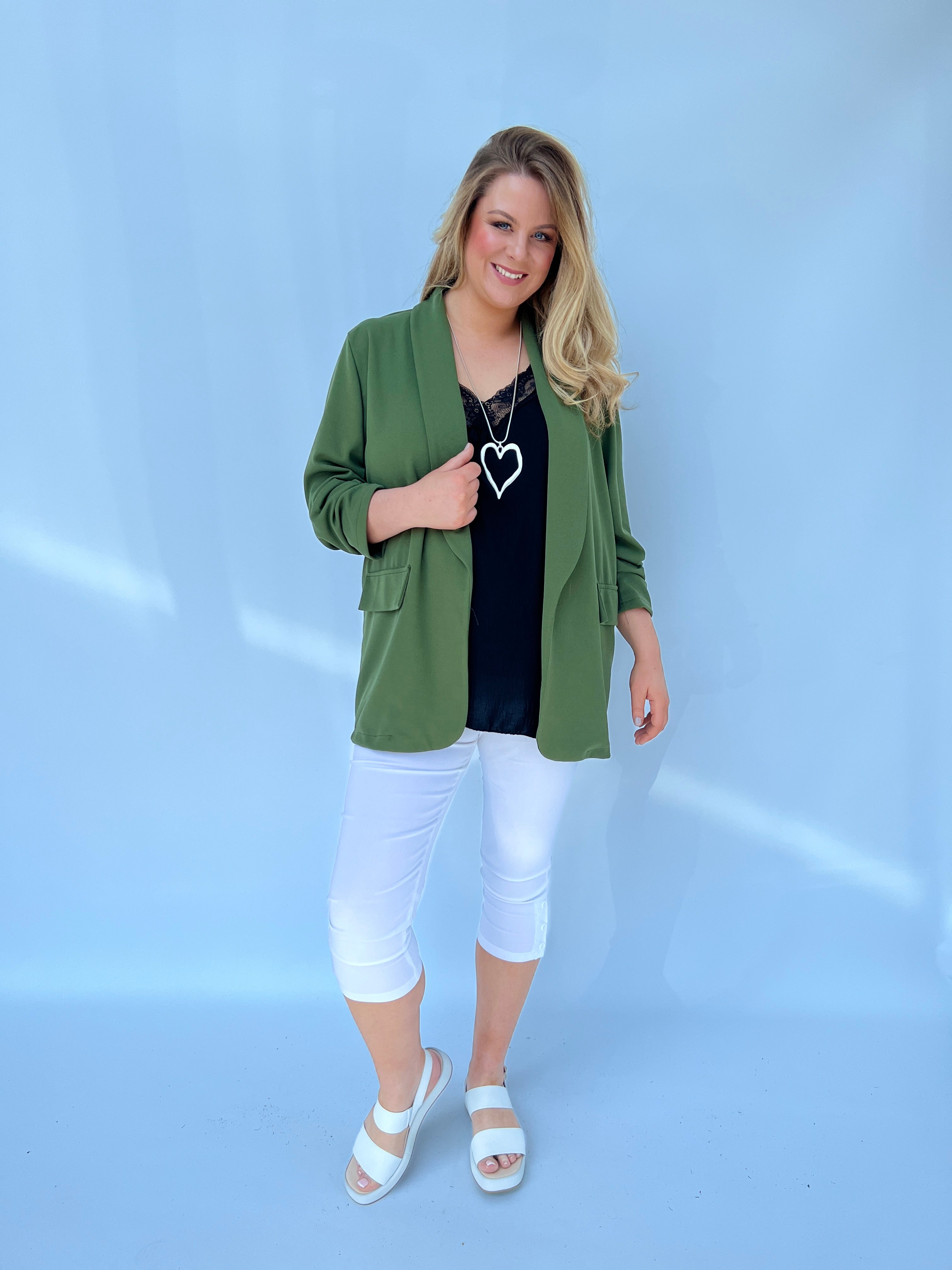 Amy Blazer in Khaki