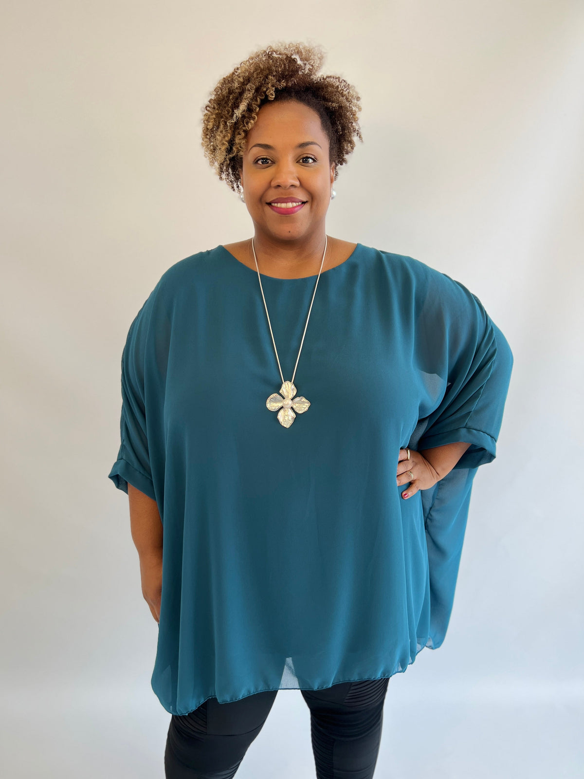 Violet Blouse in Teal