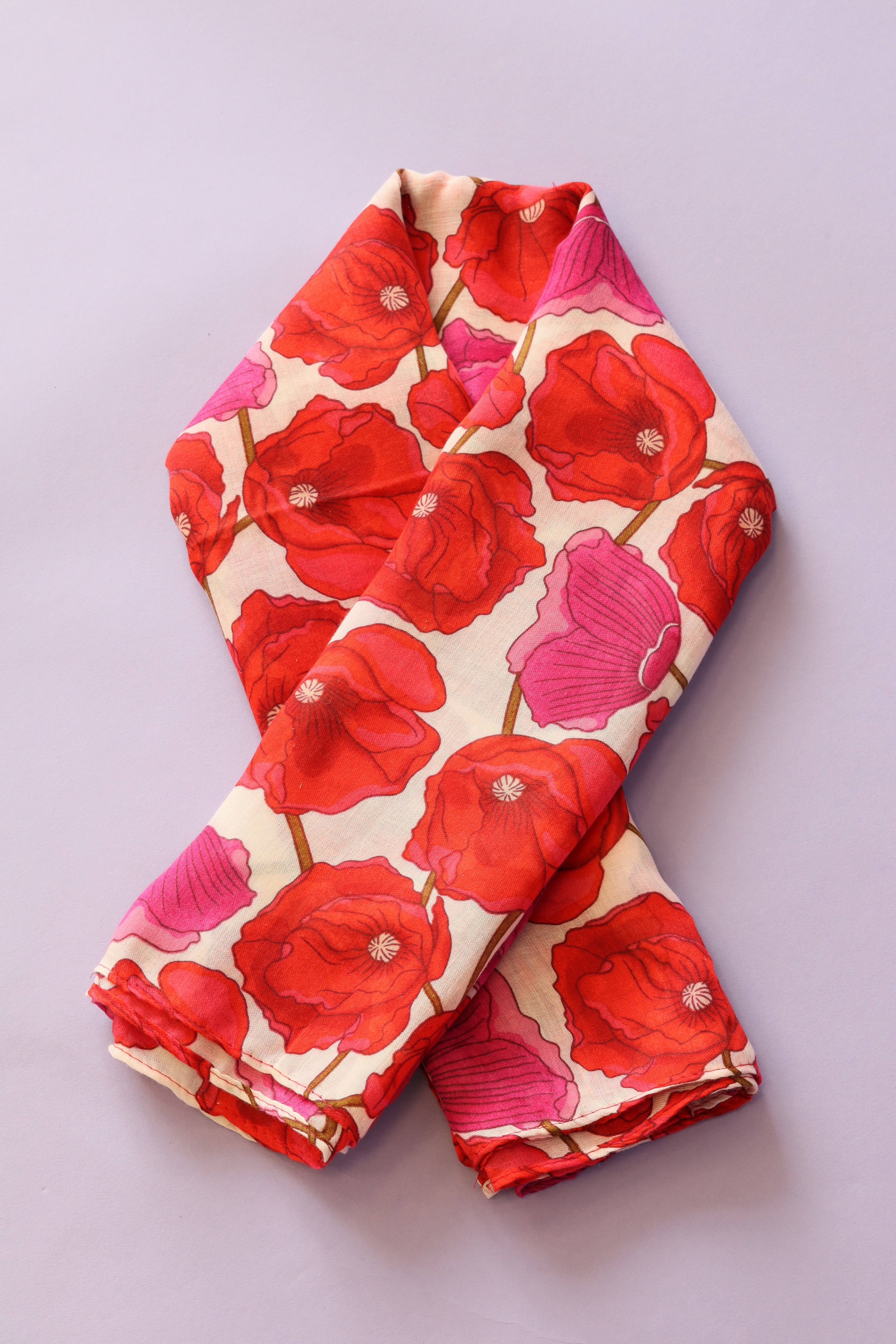 Poppy Scarf in Red