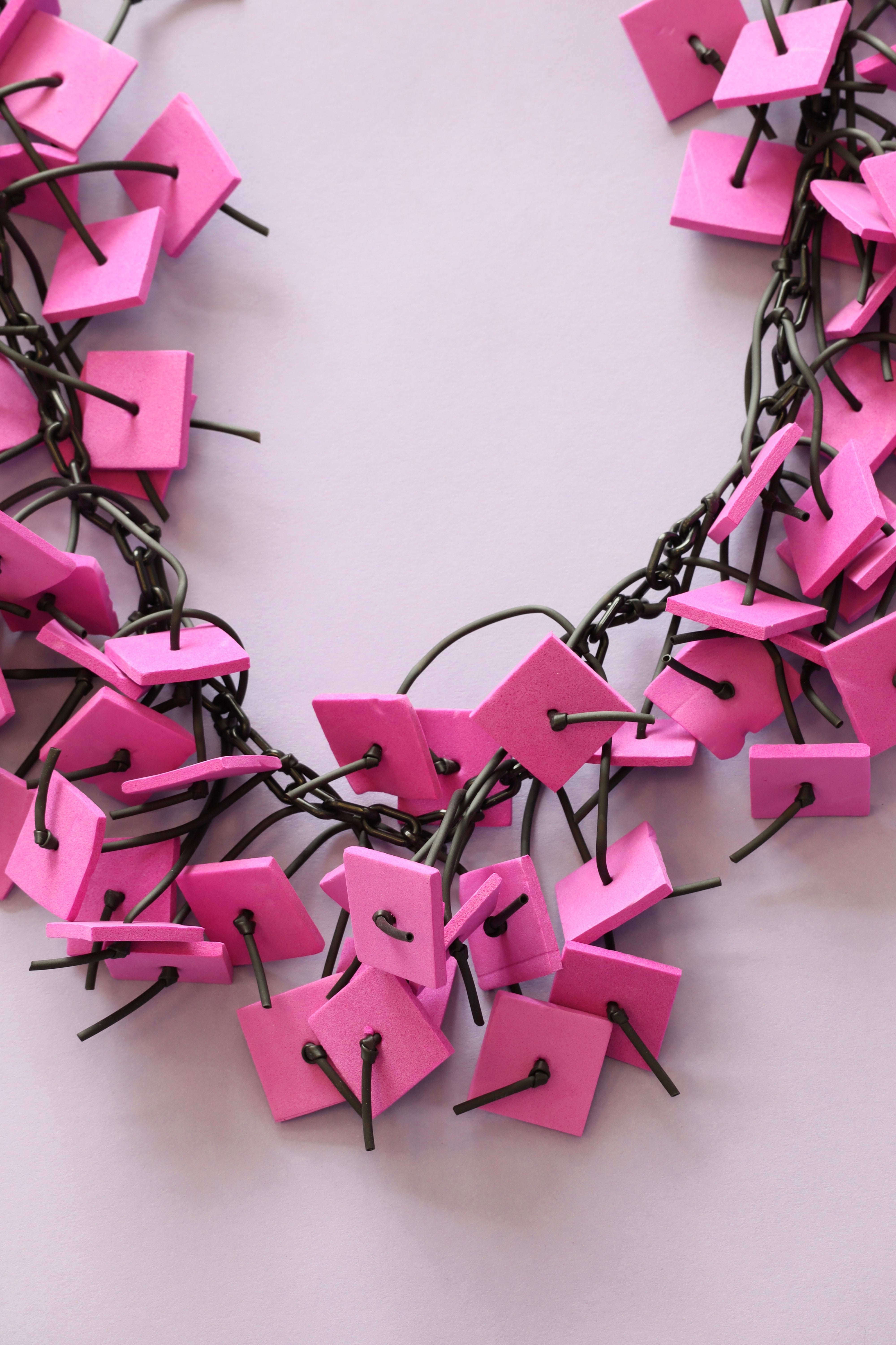 Cora Square Necklace in Pink