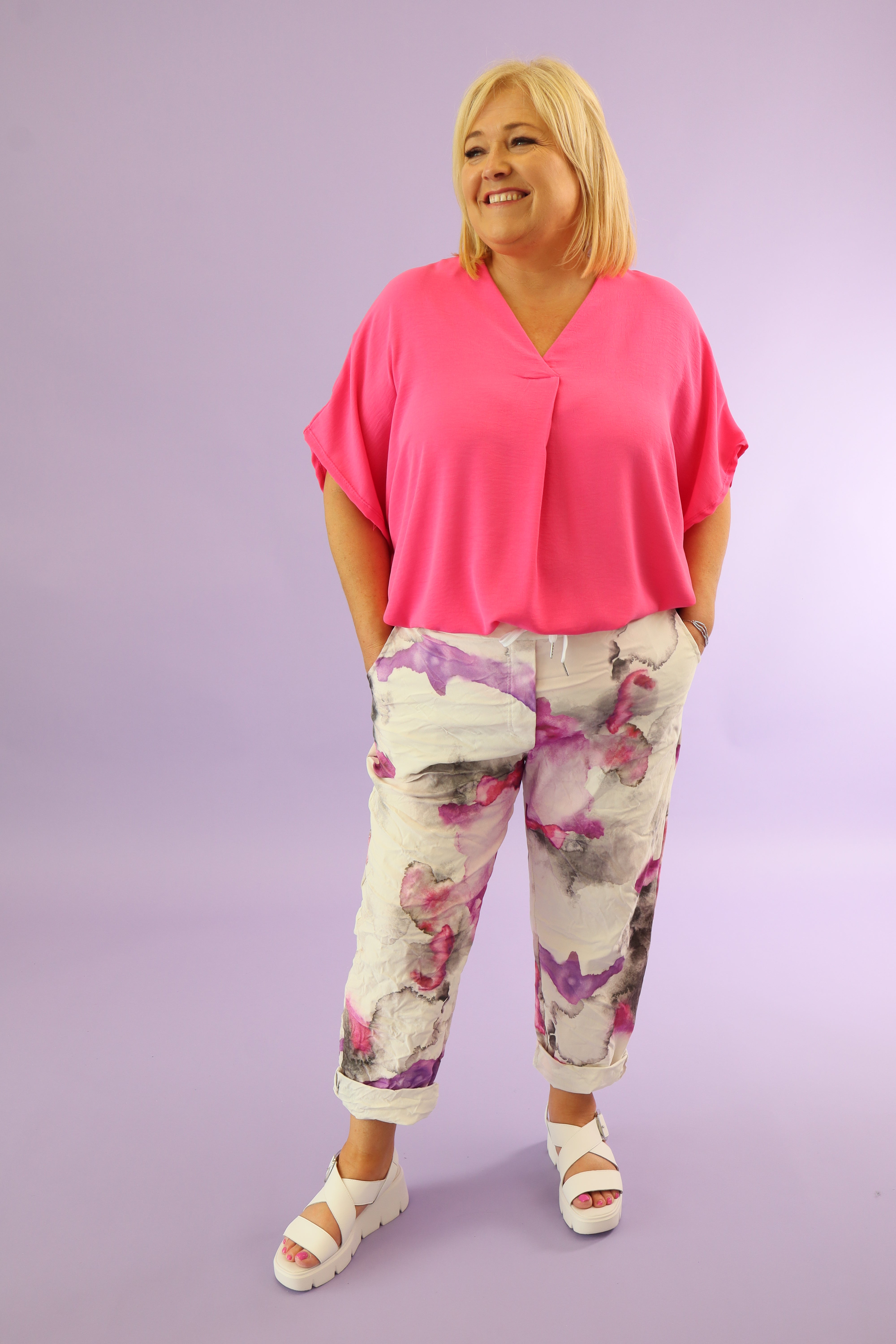 Luna Splash Joggers in Pink