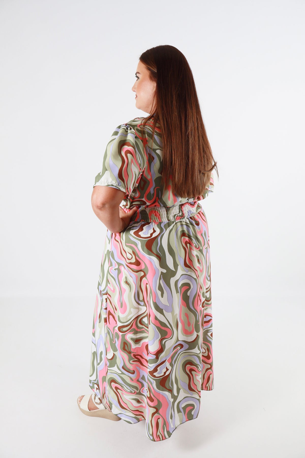 Isla Dress in Khaki Swirl