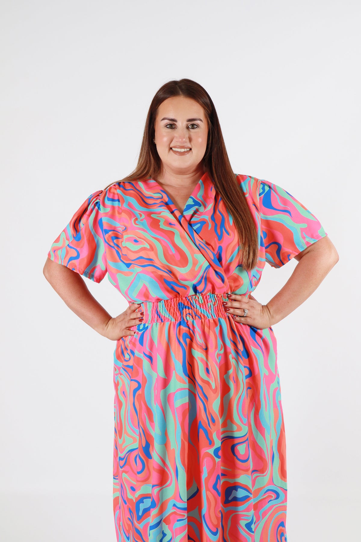 Isla Dress in Orange Swirl