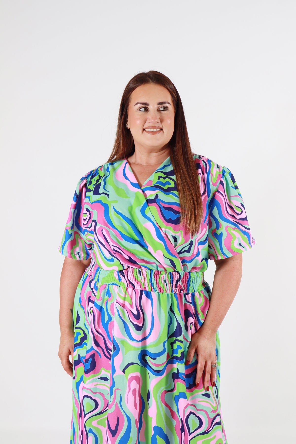 Isla Dress in Turquoise Swirl