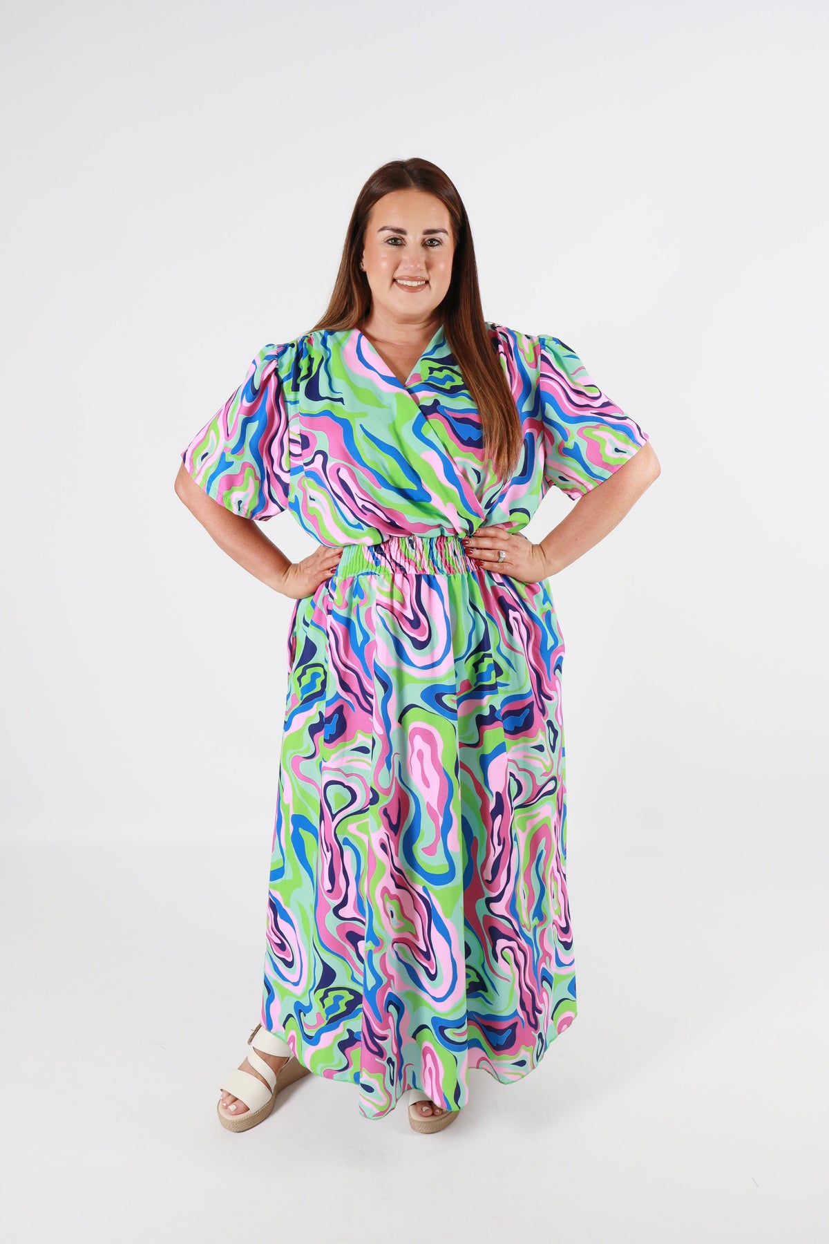 Isla Dress in Turquoise Swirl