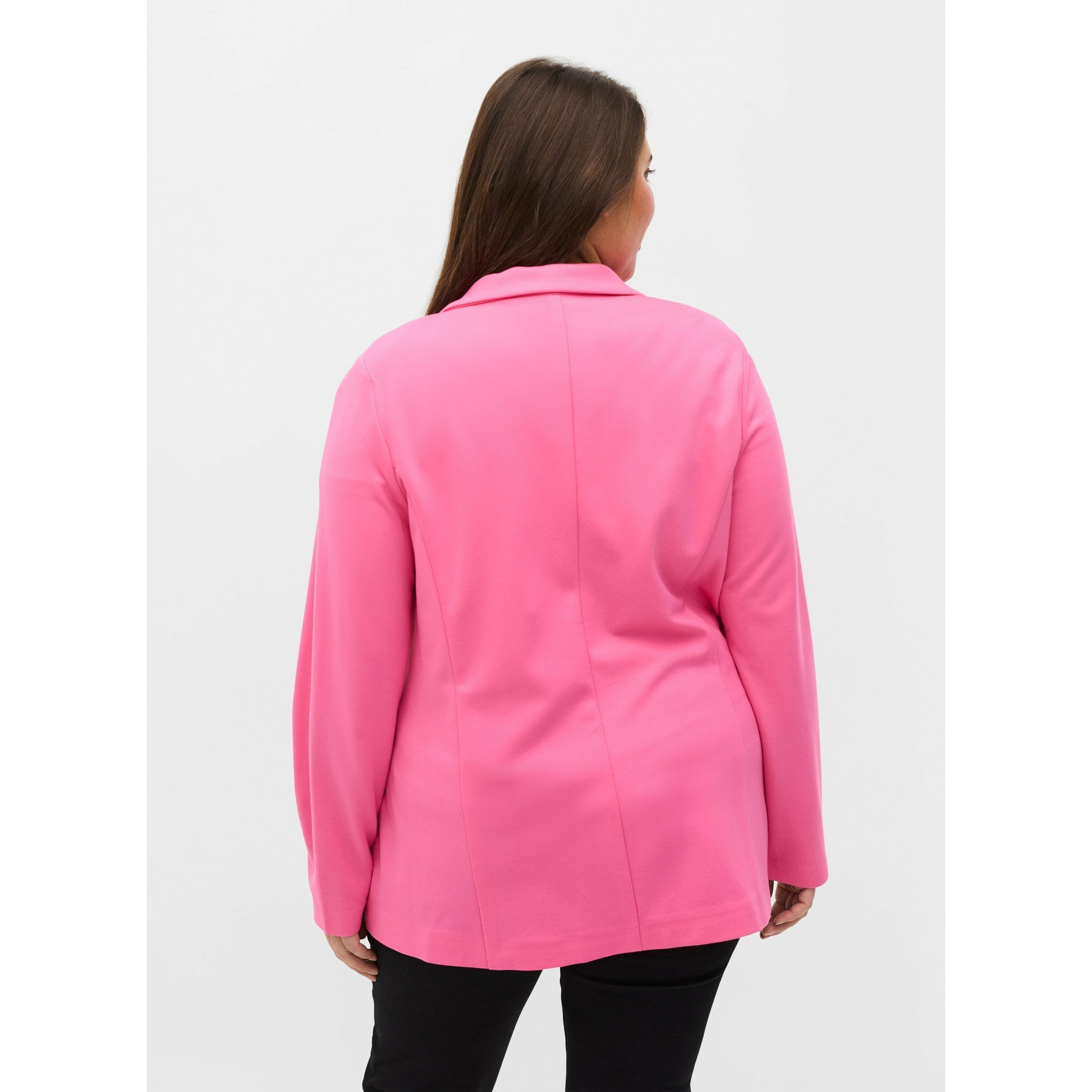 Zizzi Maddie Blazer in Pink - Wardrobe Plus