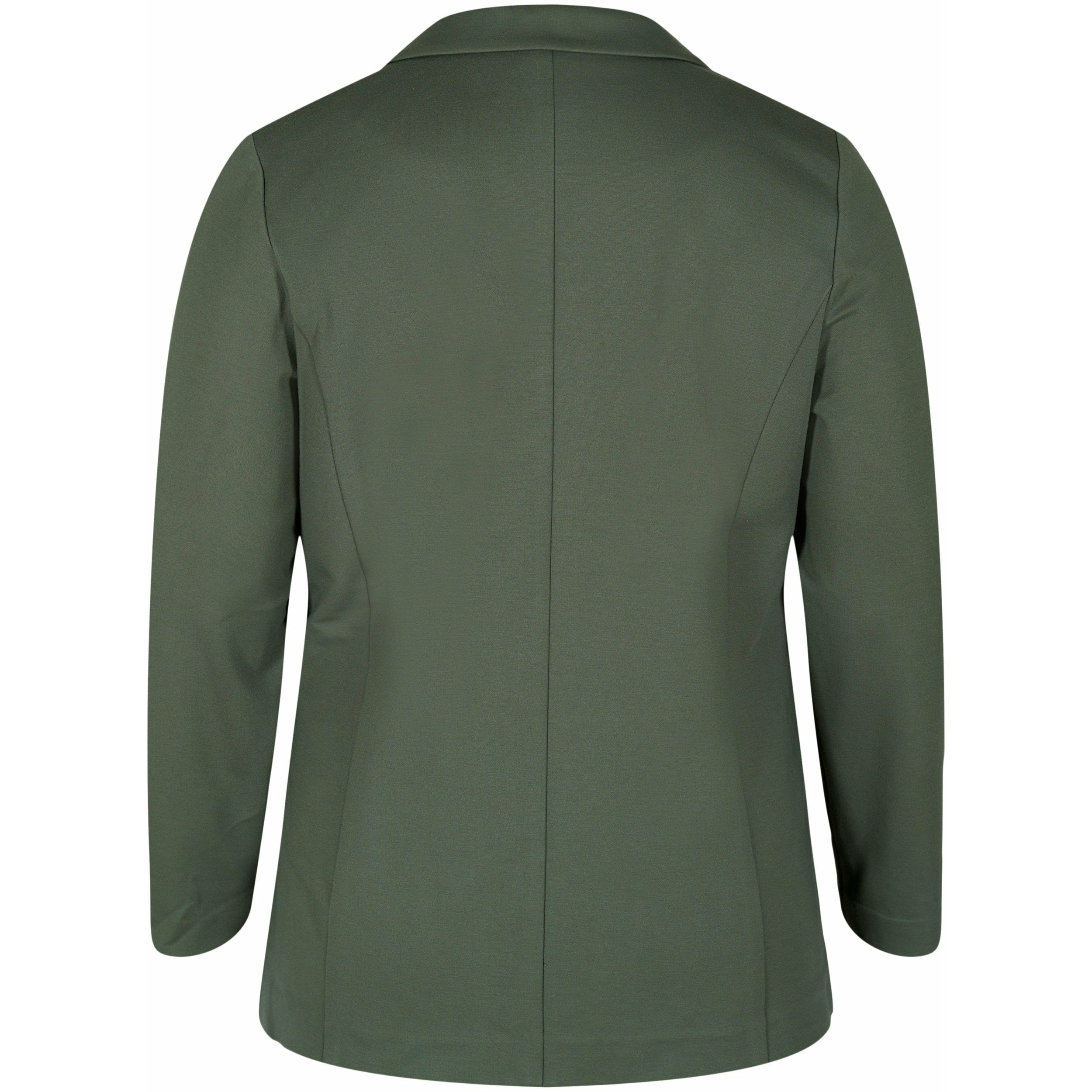Zizzi Maddie Blazer in Khaki - Wardrobe Plus