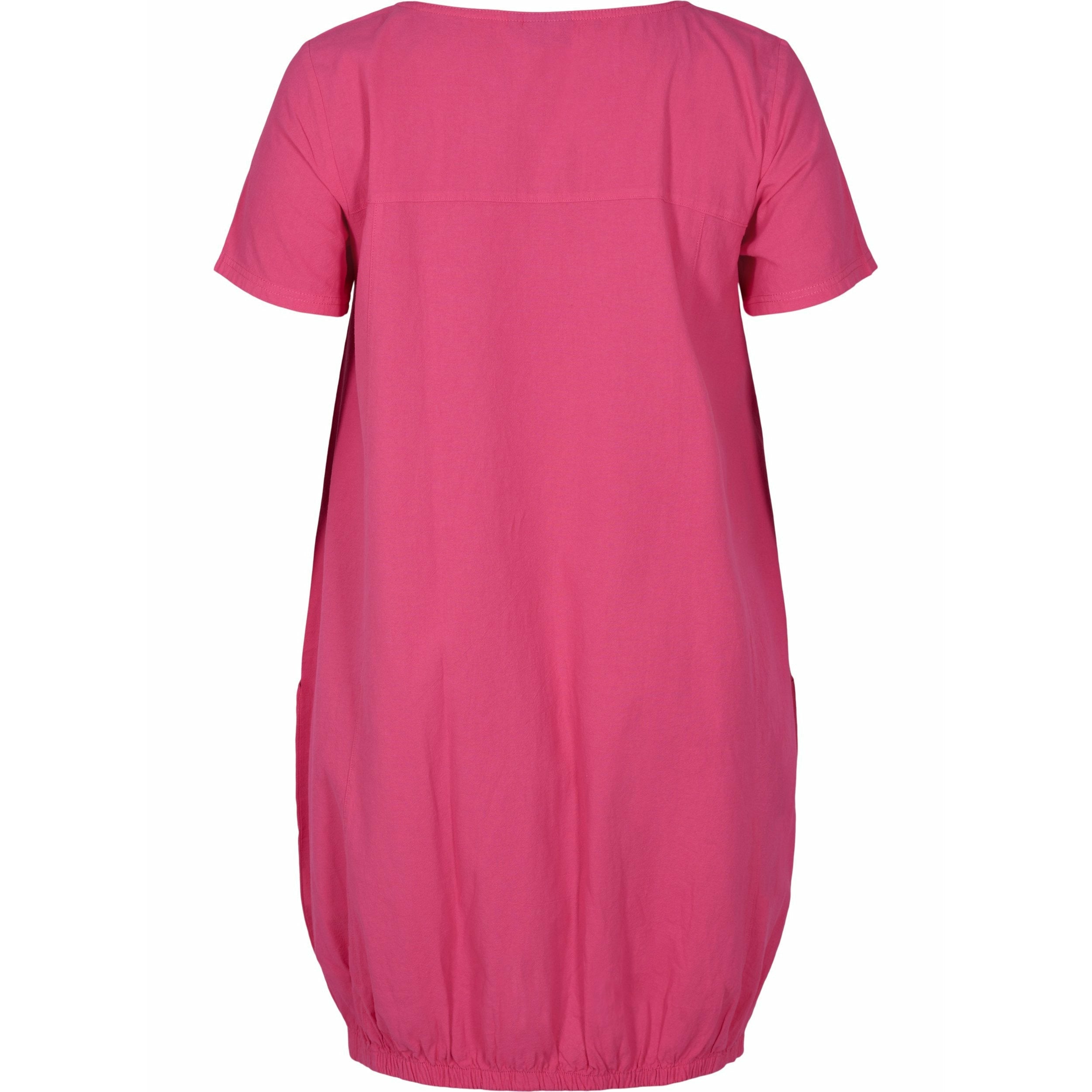 Zizzi Cotton Bubble Dress in Hot Pink - Wardrobe Plus