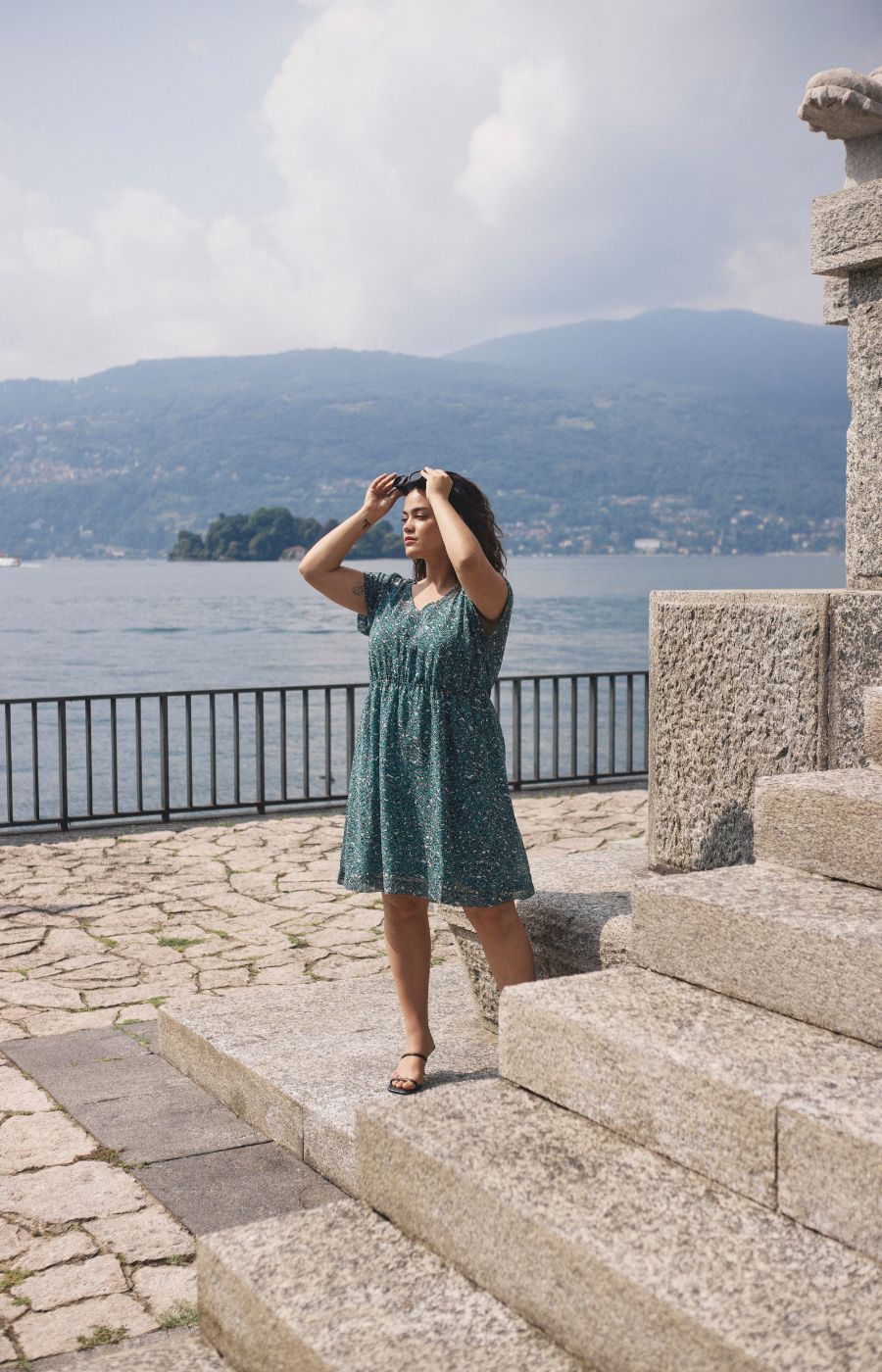 Kaffe Curve Belia Dress in Teal