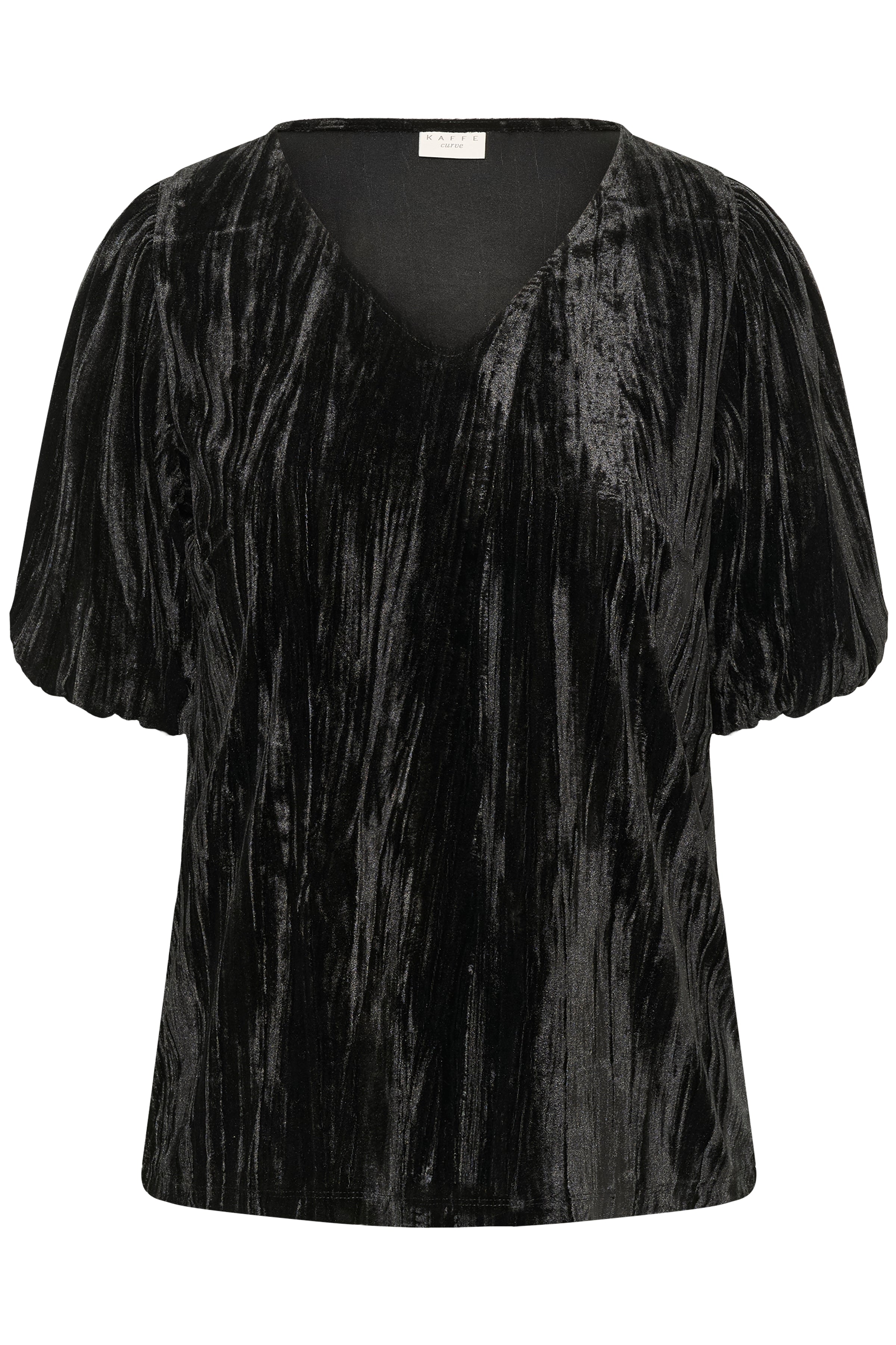 Black textured blouse on a white background