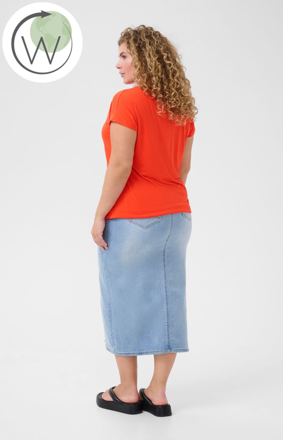 Kaffe Curve Jena T-Shirt in Orange