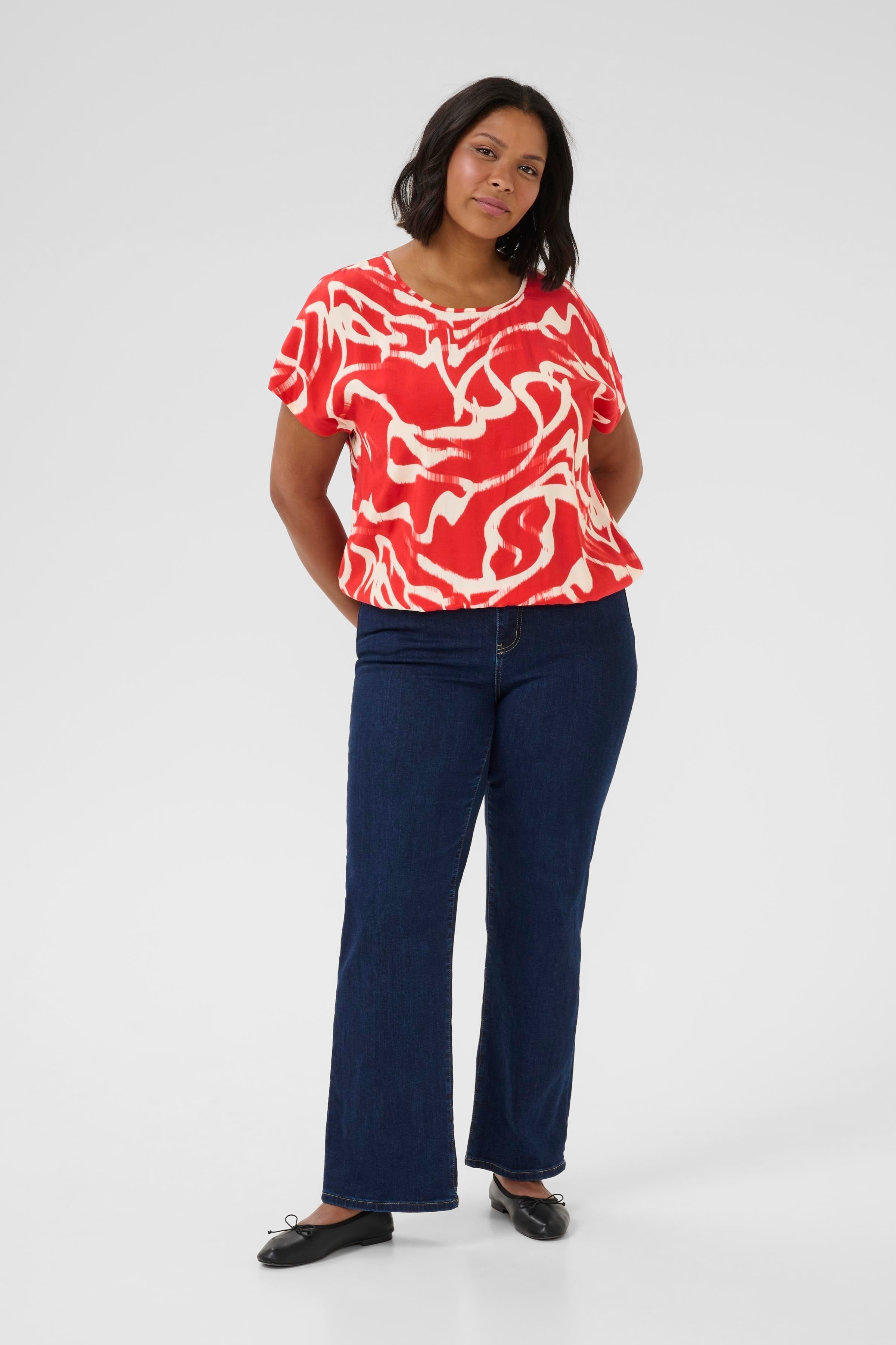 Kaffe Curve Maren Blouse in Red