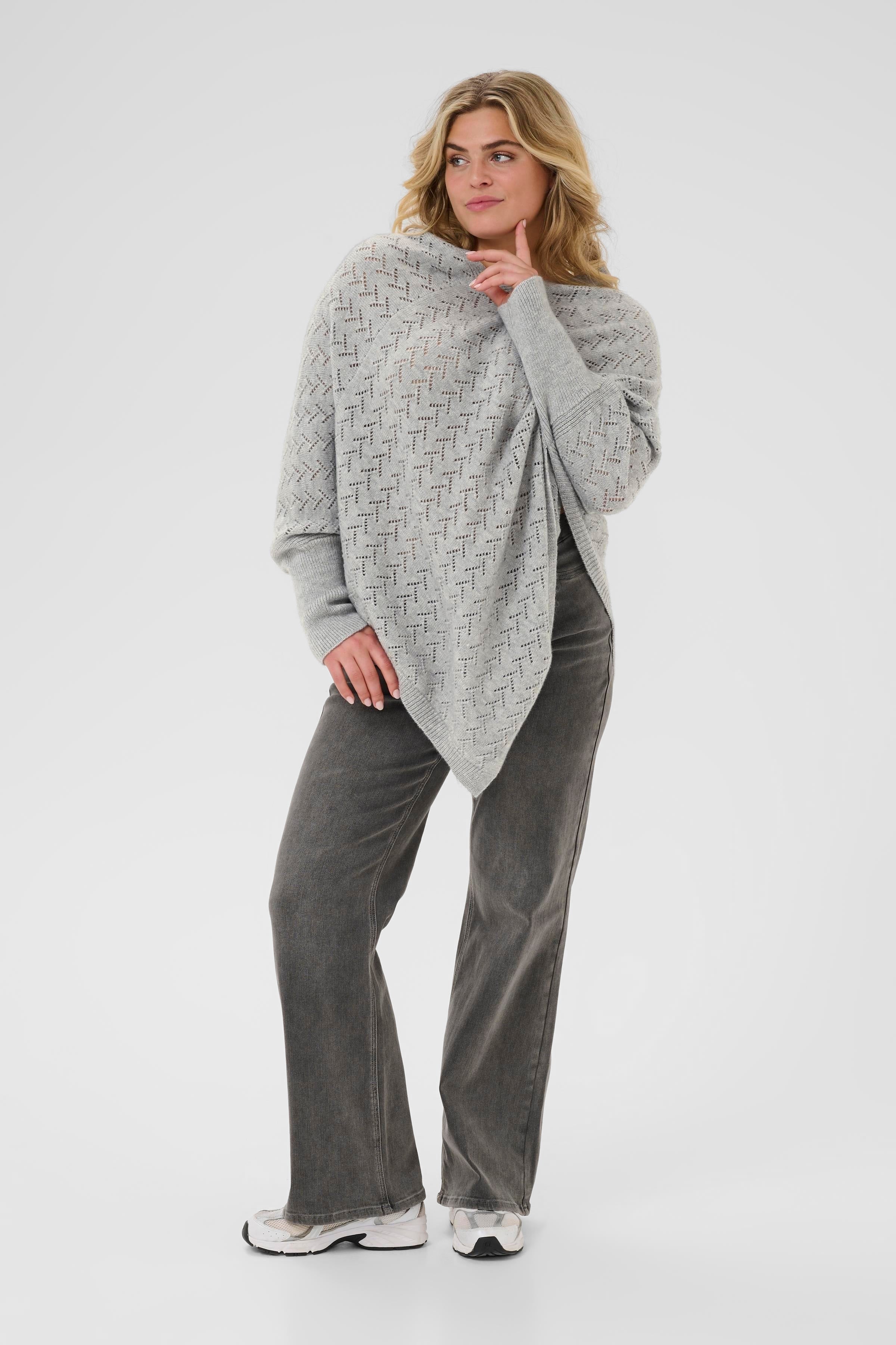 Kaffe Curve Olina Poncho in Grey