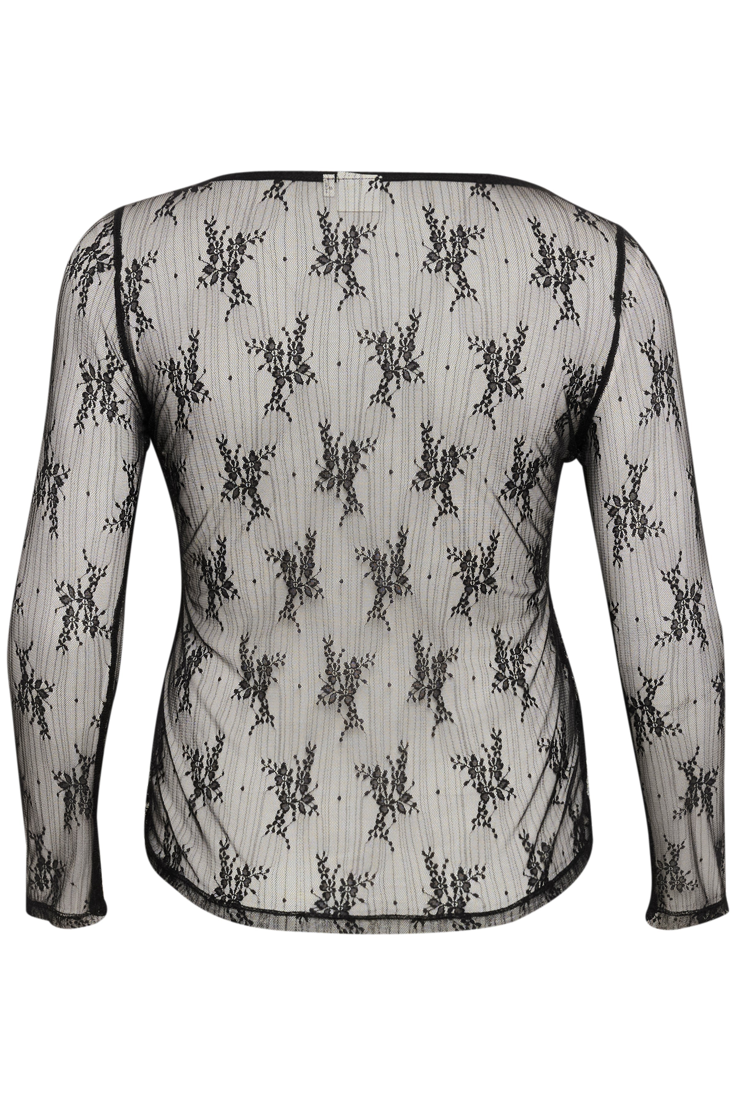 Kaffe Curve Pen Lace Top in Black