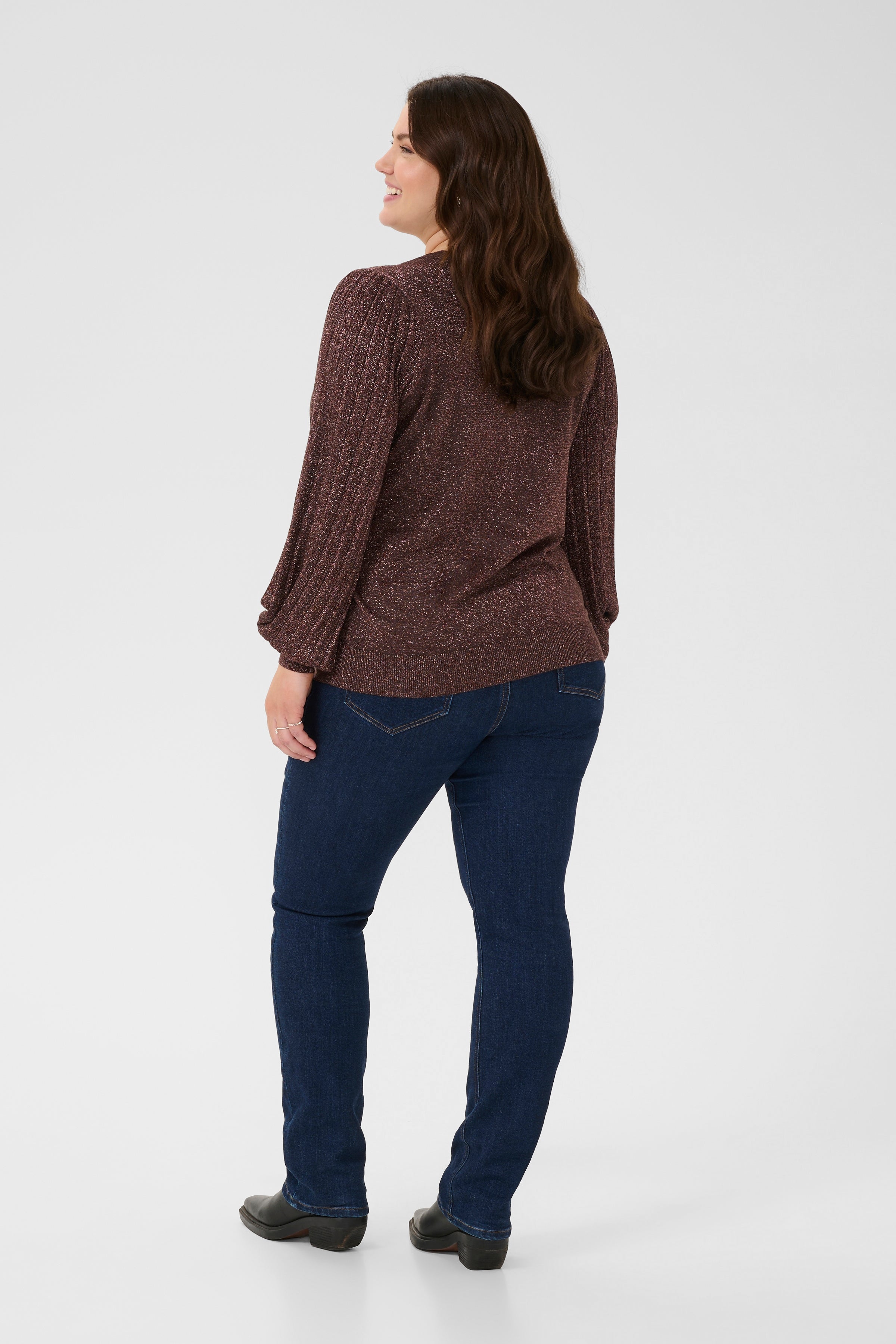 Kaffe Curve Regitta Jumper in Chocolate