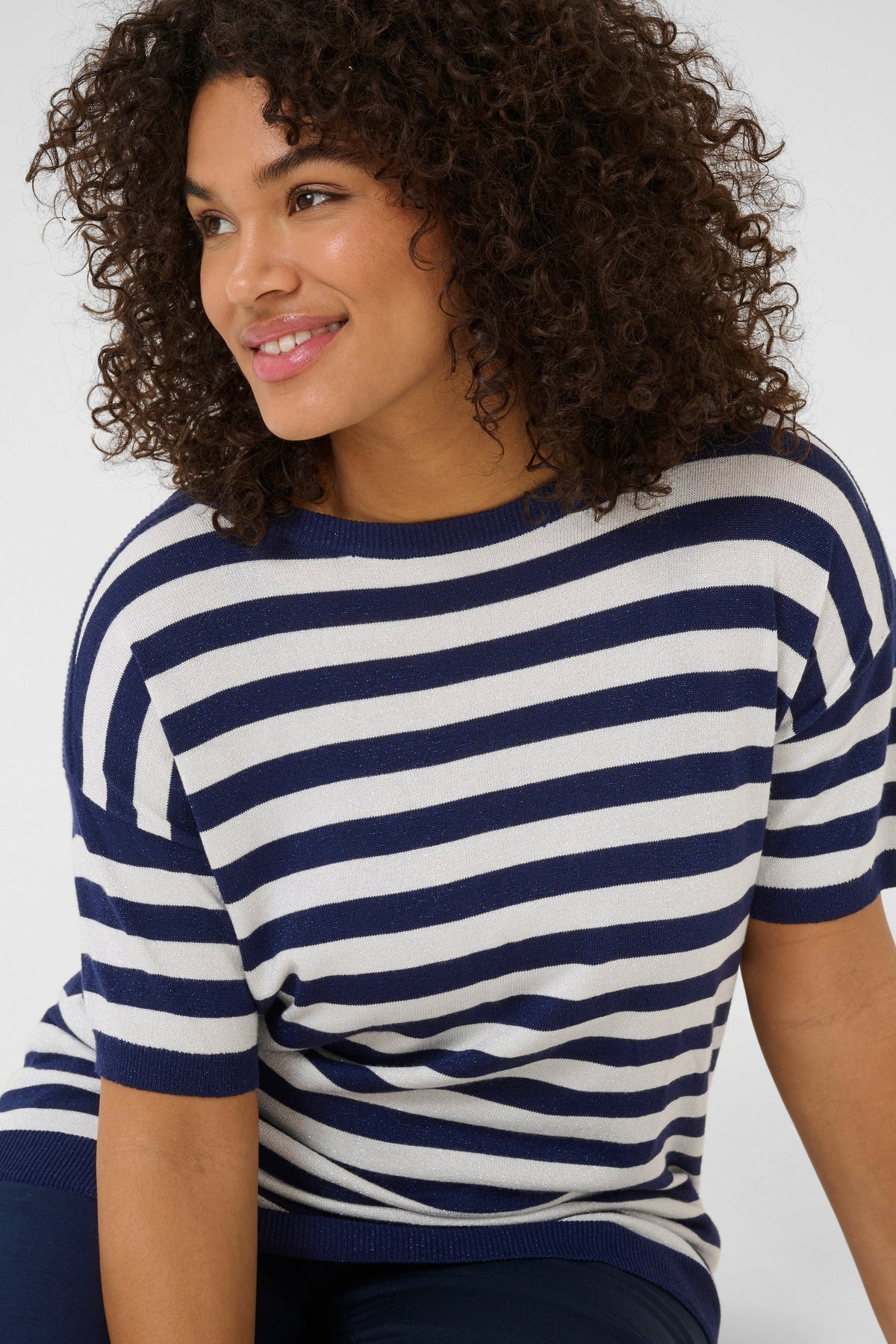 Kaffe Curve Regitta Knit Navy Stripe