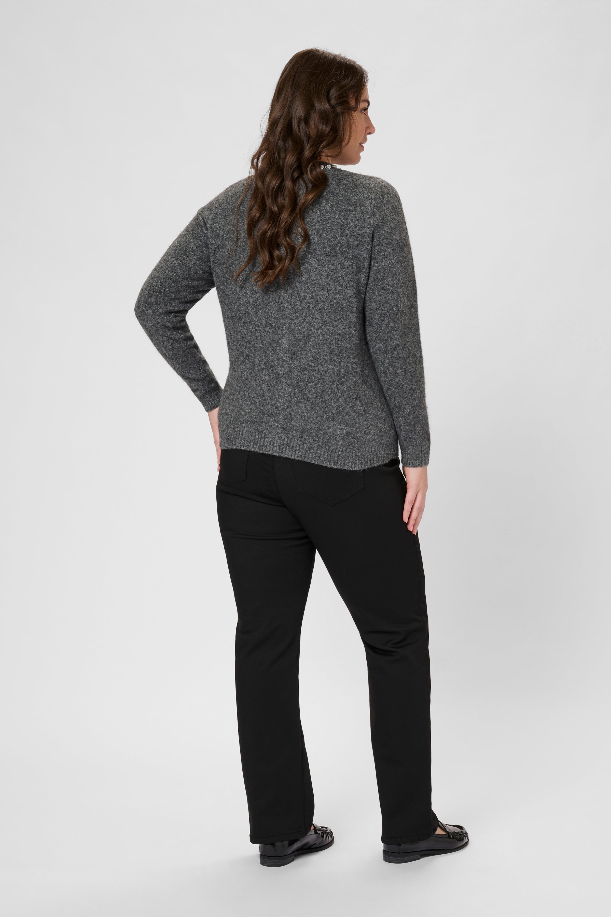 Kaffe Curve Roxia Cardigan in Grey
