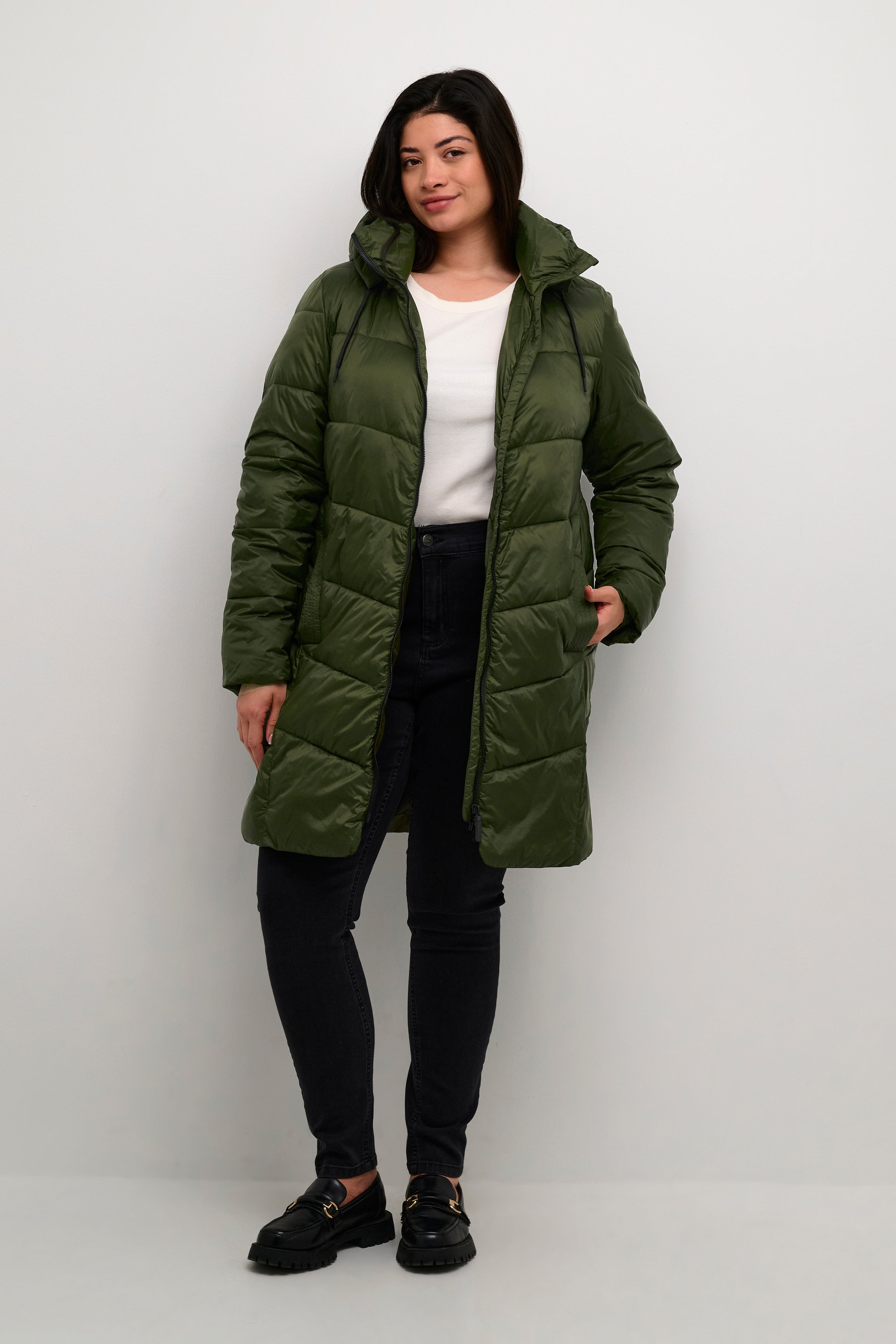 Kaffe Curve Susanna Coat in Khaki