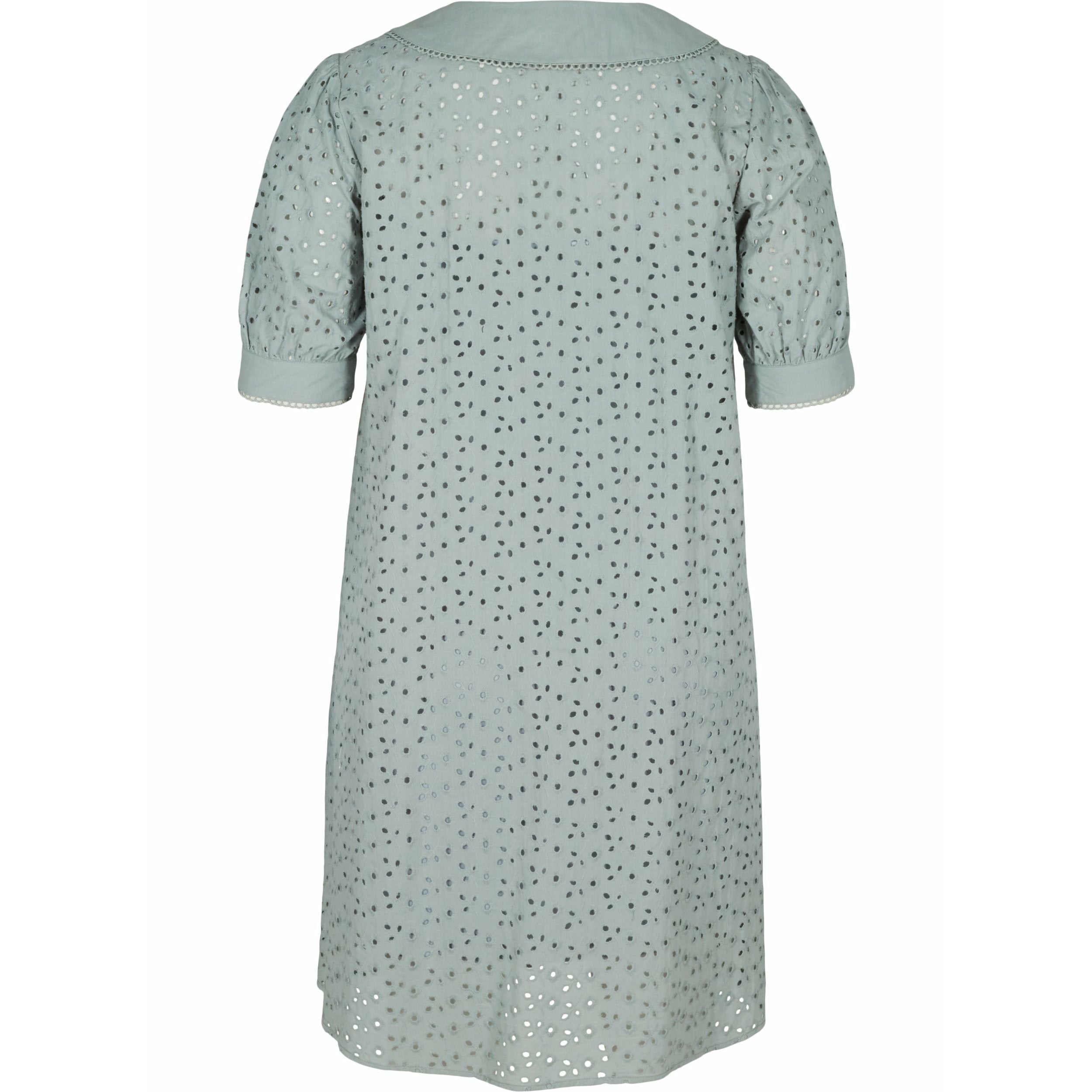 Zizzi Meddy Dress in Silver Blue - Wardrobe Plus
