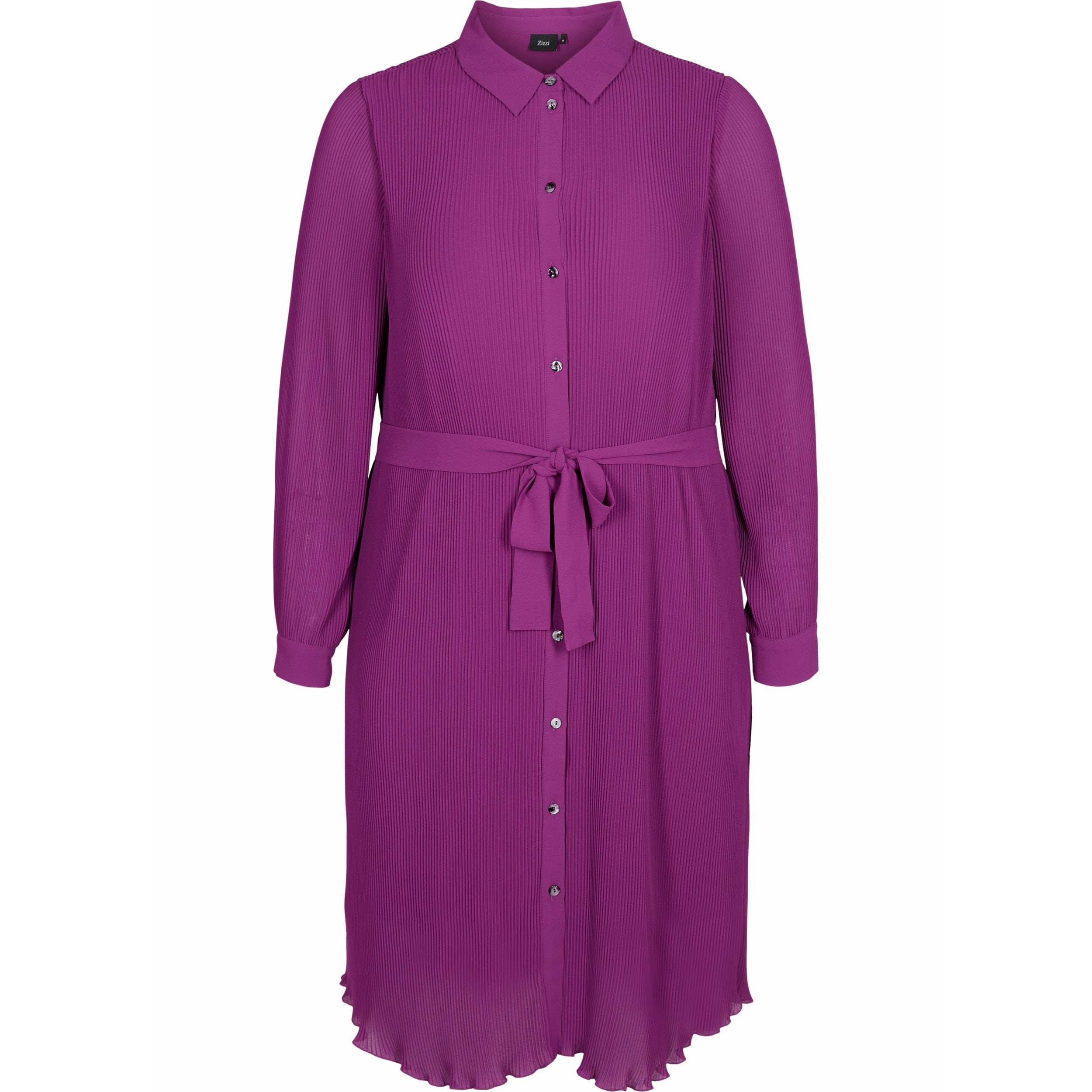 Zizzi Bella Shirt Dress in Grape - Wardrobe Plus