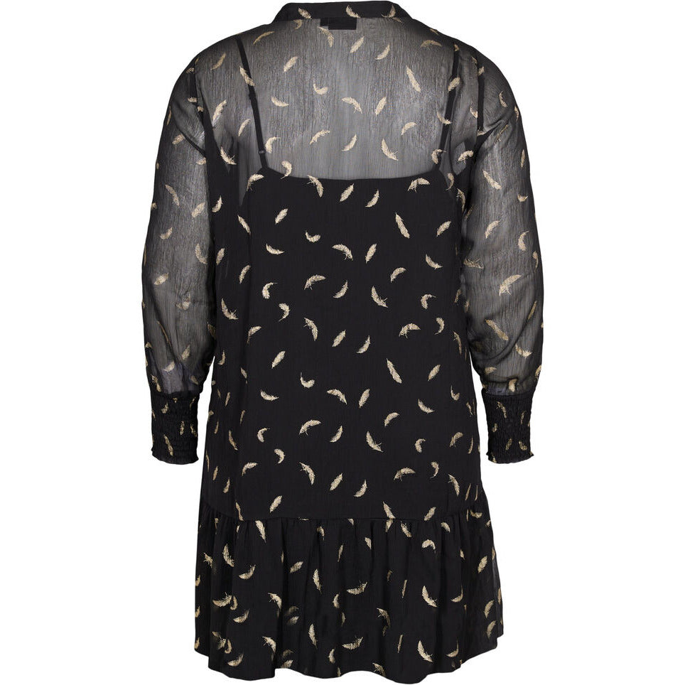 Zizzi Kourtney Dress in Black - Wardrobe Plus