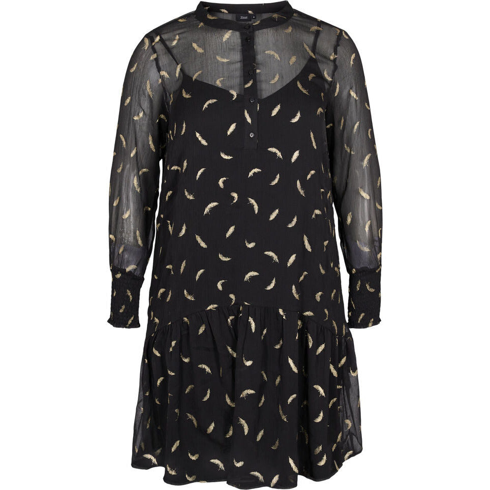 Zizzi Kourtney Dress in Black - Wardrobe Plus