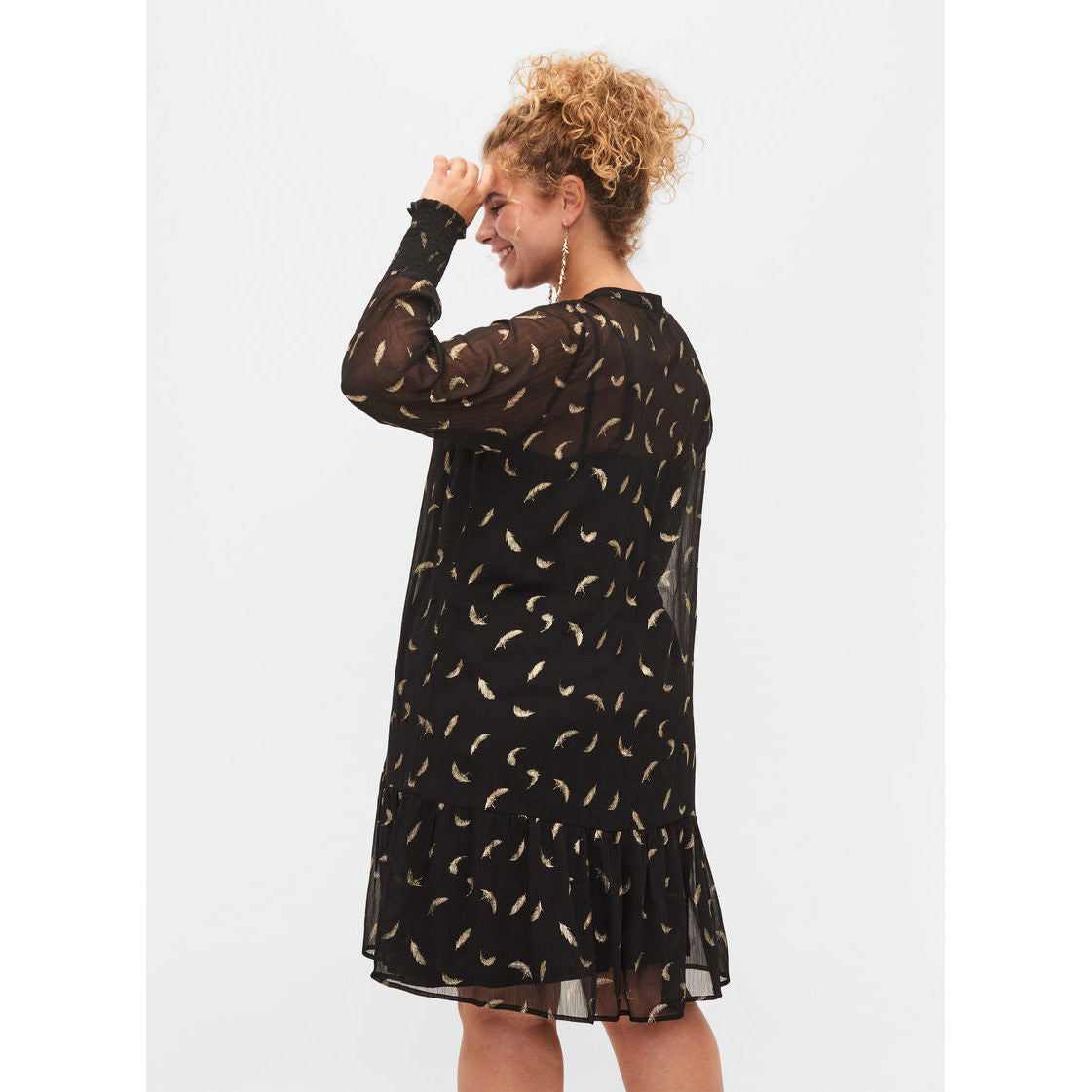 Zizzi Kourtney Dress in Black - Wardrobe Plus