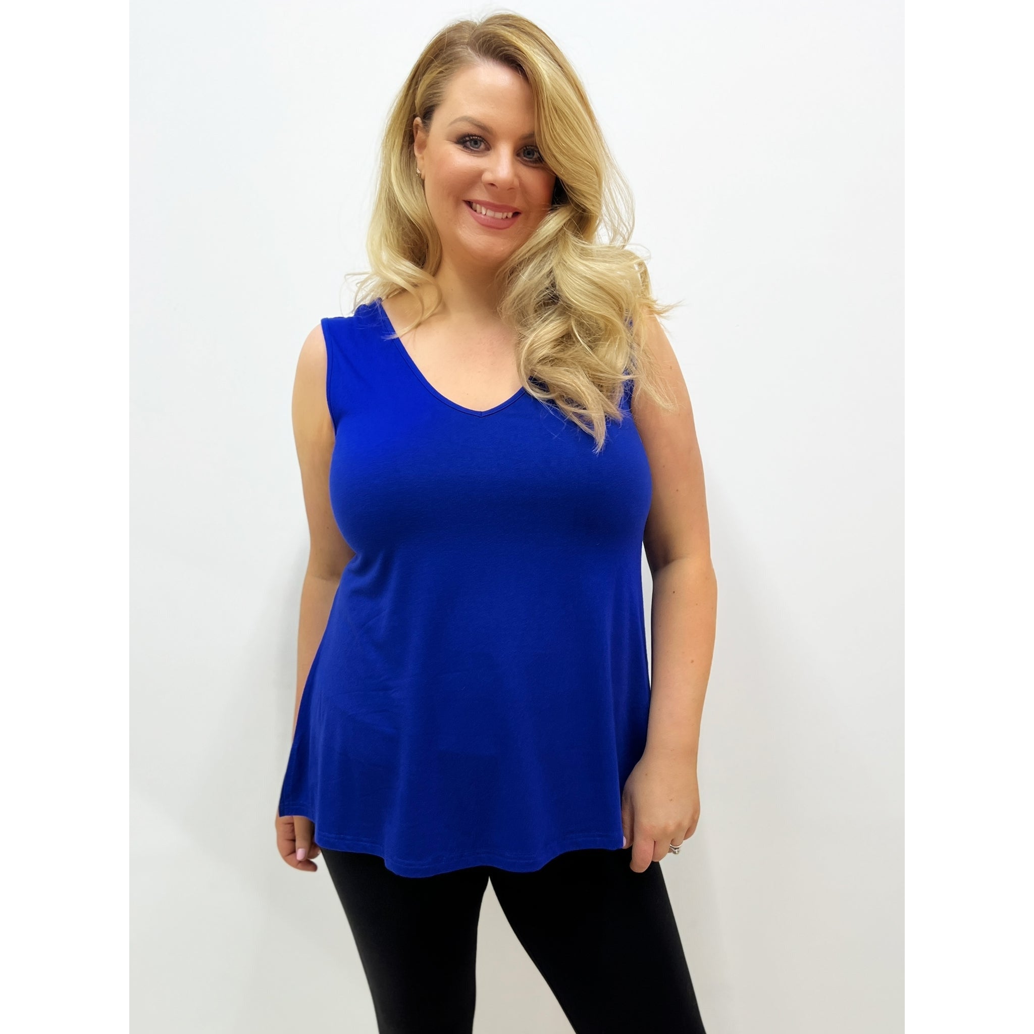 Mellomi Amy Reversible Vest Top in Lazuli Blue - Wardrobe Plus