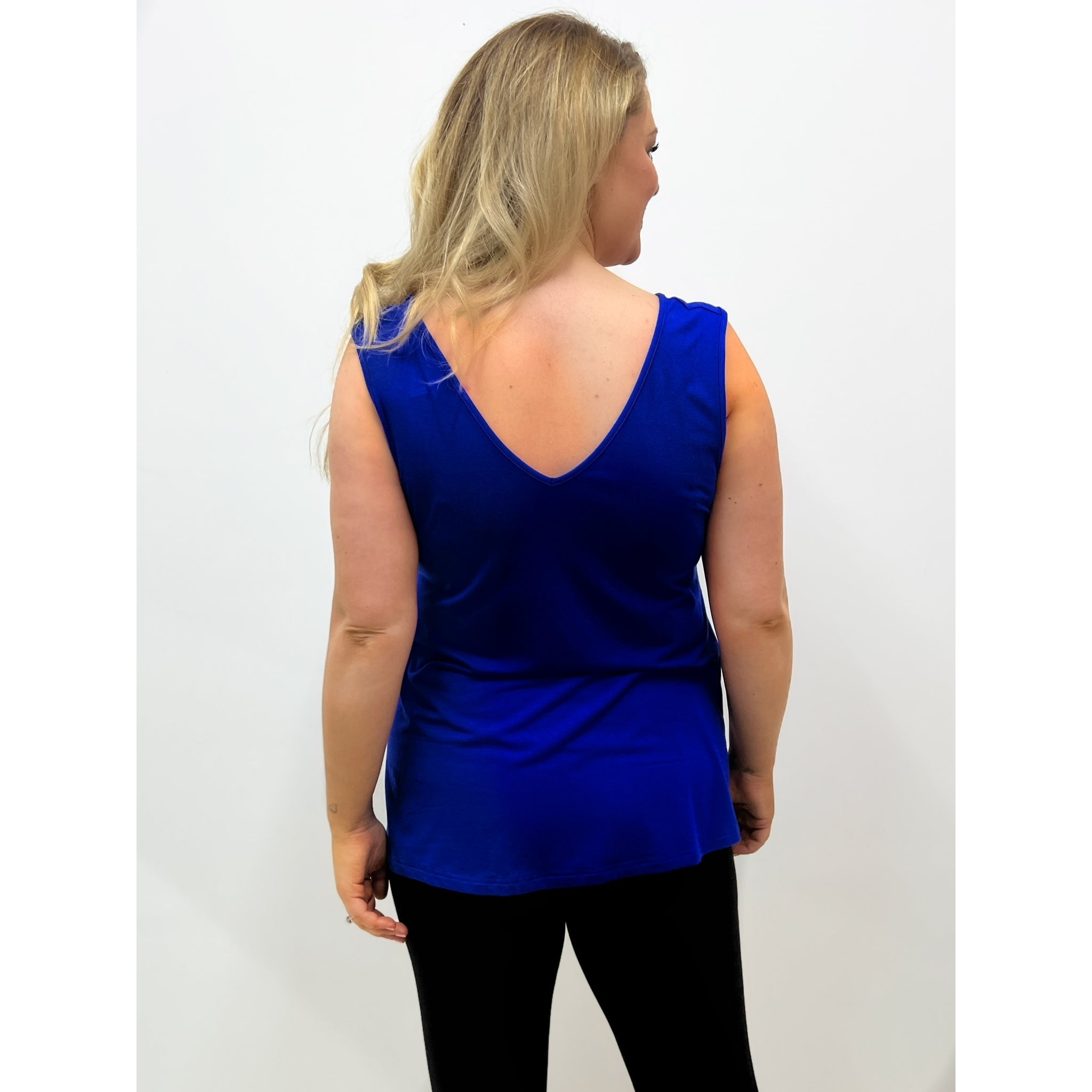 Mellomi Amy Reversible Vest Top in Lazuli Blue - Wardrobe Plus