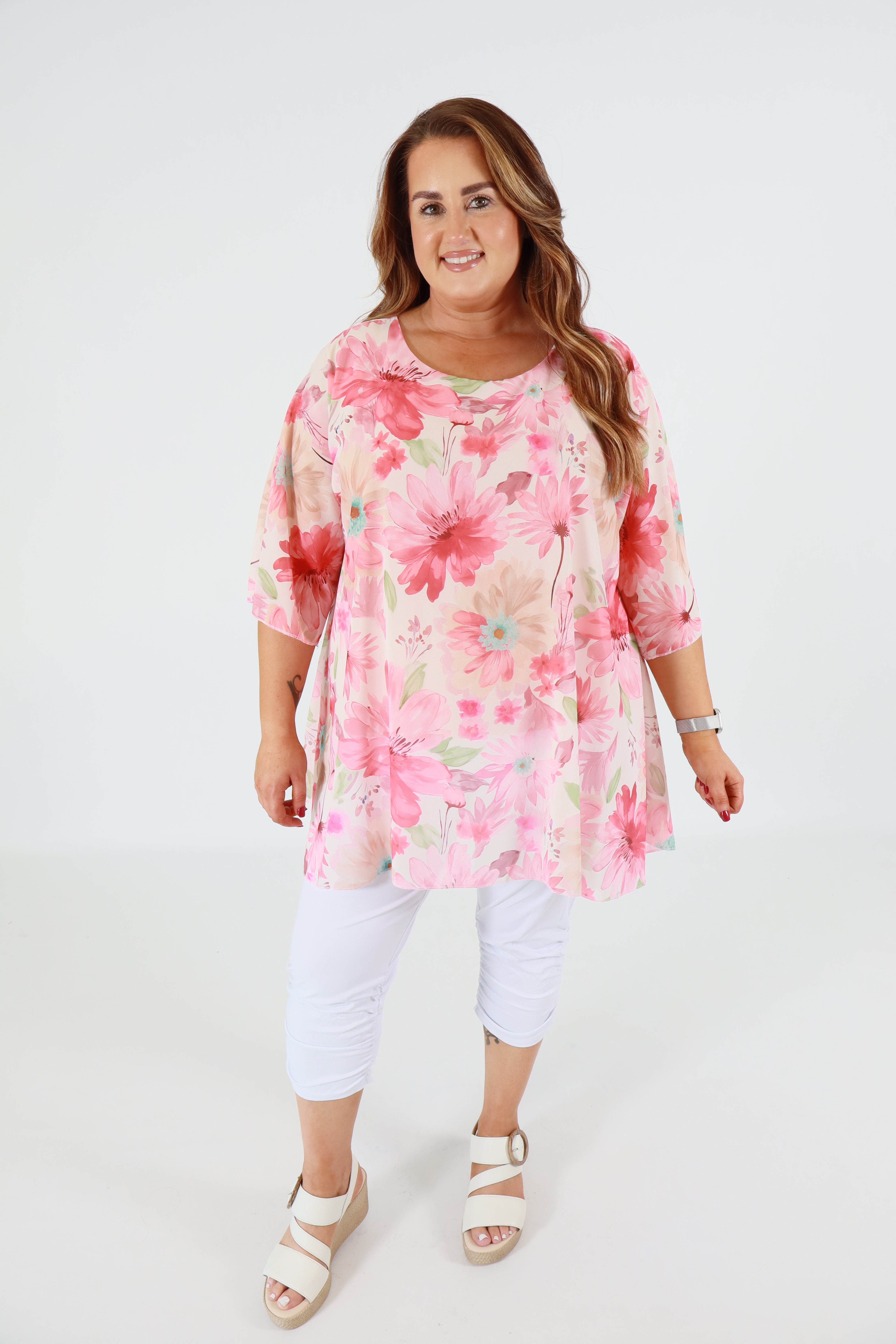 Mia Floral Blouse in Pink