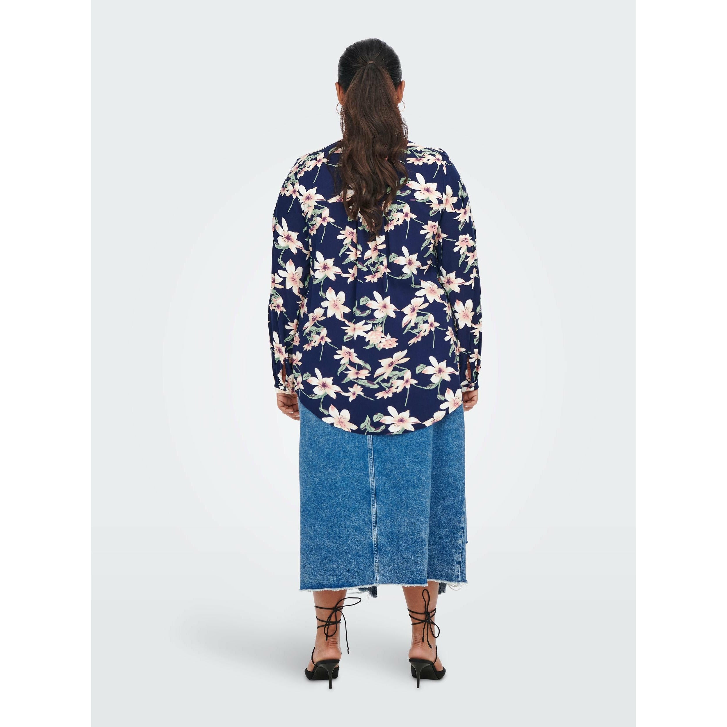 Only Carmakoma Anita Shirt in Navy - Wardrobe Plus