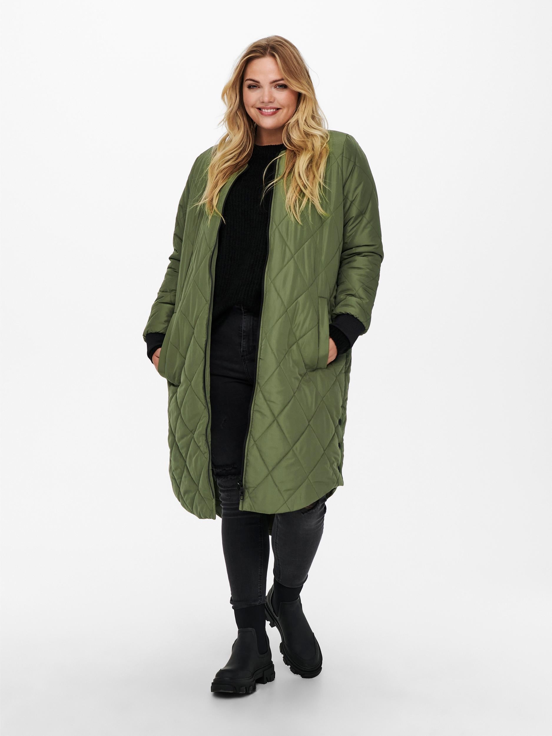 Only Carmakoma Longline Coat in Khaki
