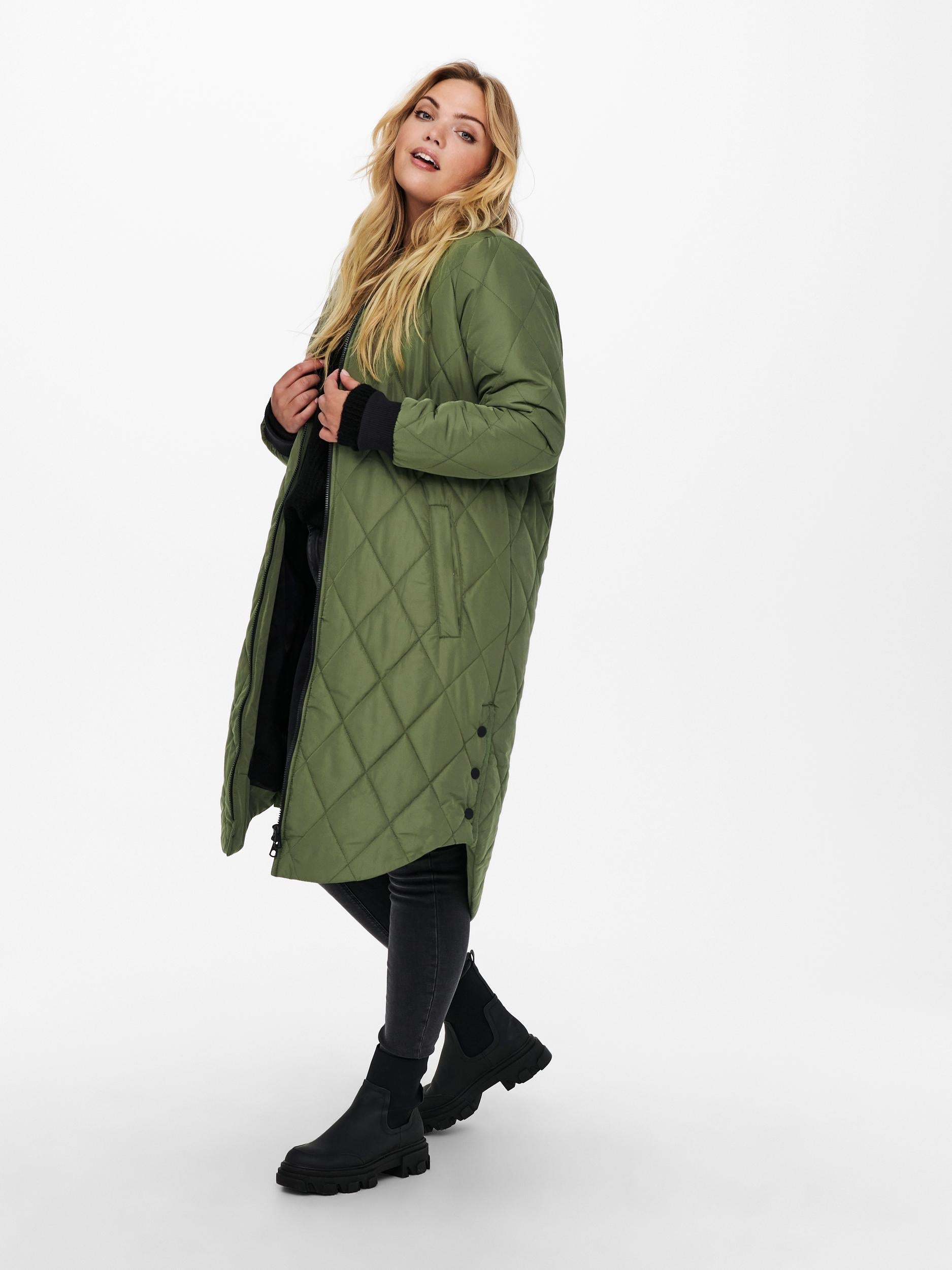 Only Carmakoma Longline Coat in Khaki
